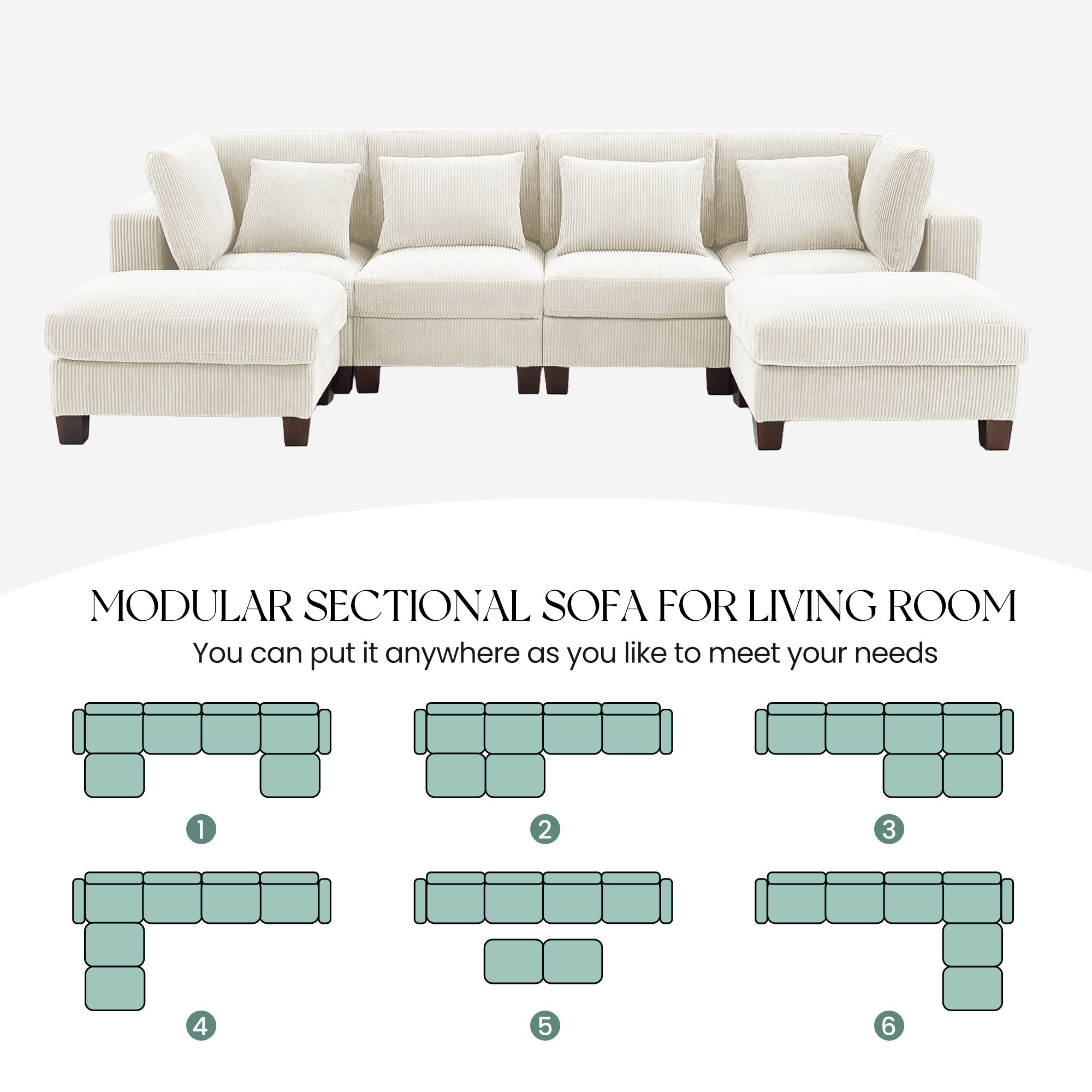 VOUA SAF-DXDRZJ4-BE1 Sofas-Loveseats - View #4