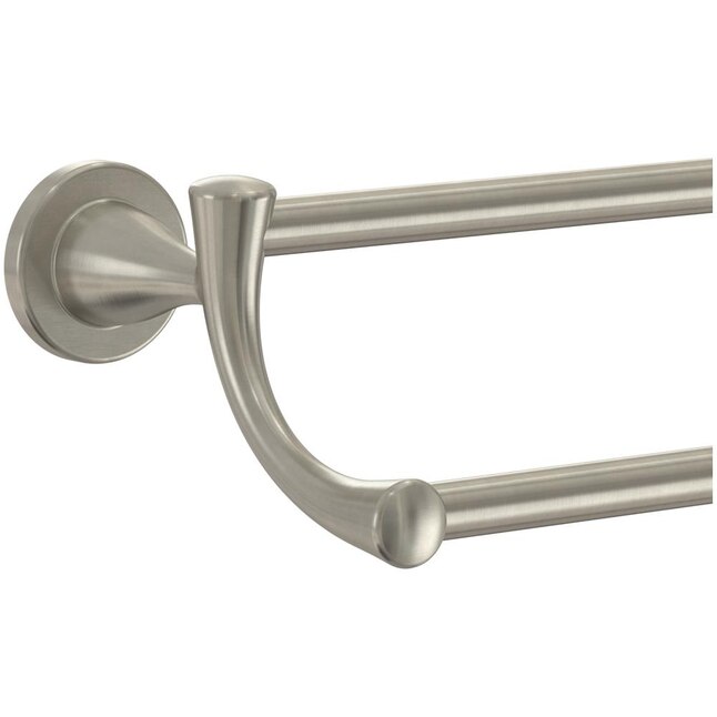 Peerless 24-in Double Satin Nickel Wall Mount Double Towel Bar Peerless 24-in Double Satin Nickel Wall Mount Double Towel Bar