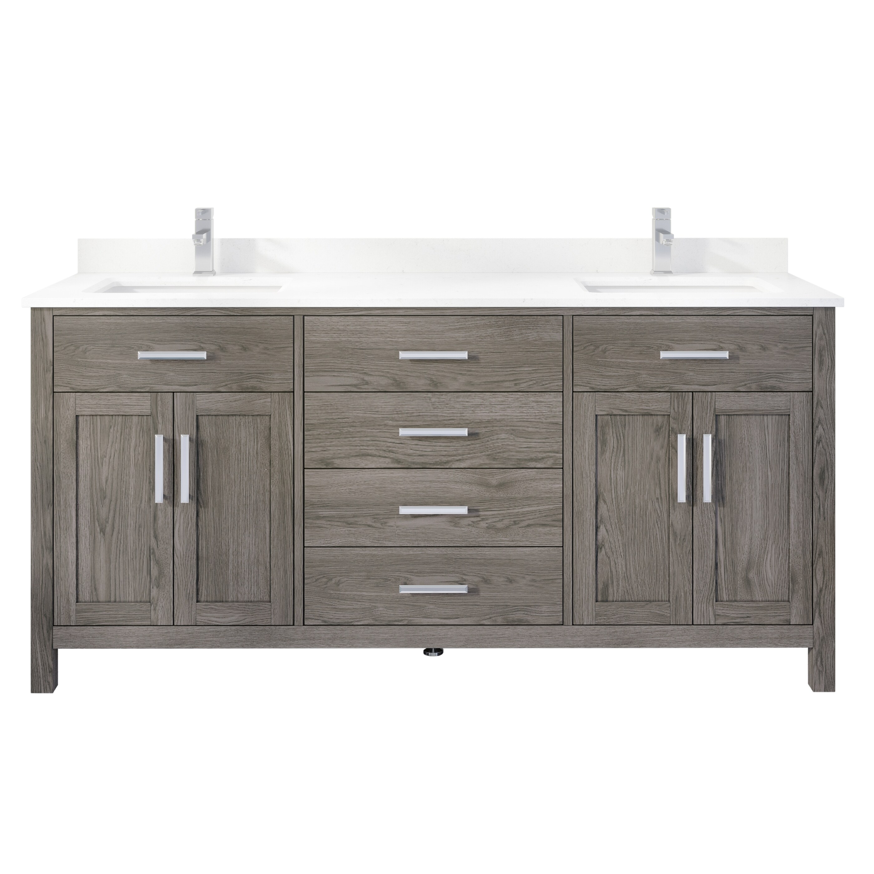 Belvedere Grey 30-inch Bathroom Vanity with Marble Top - Bed Bath