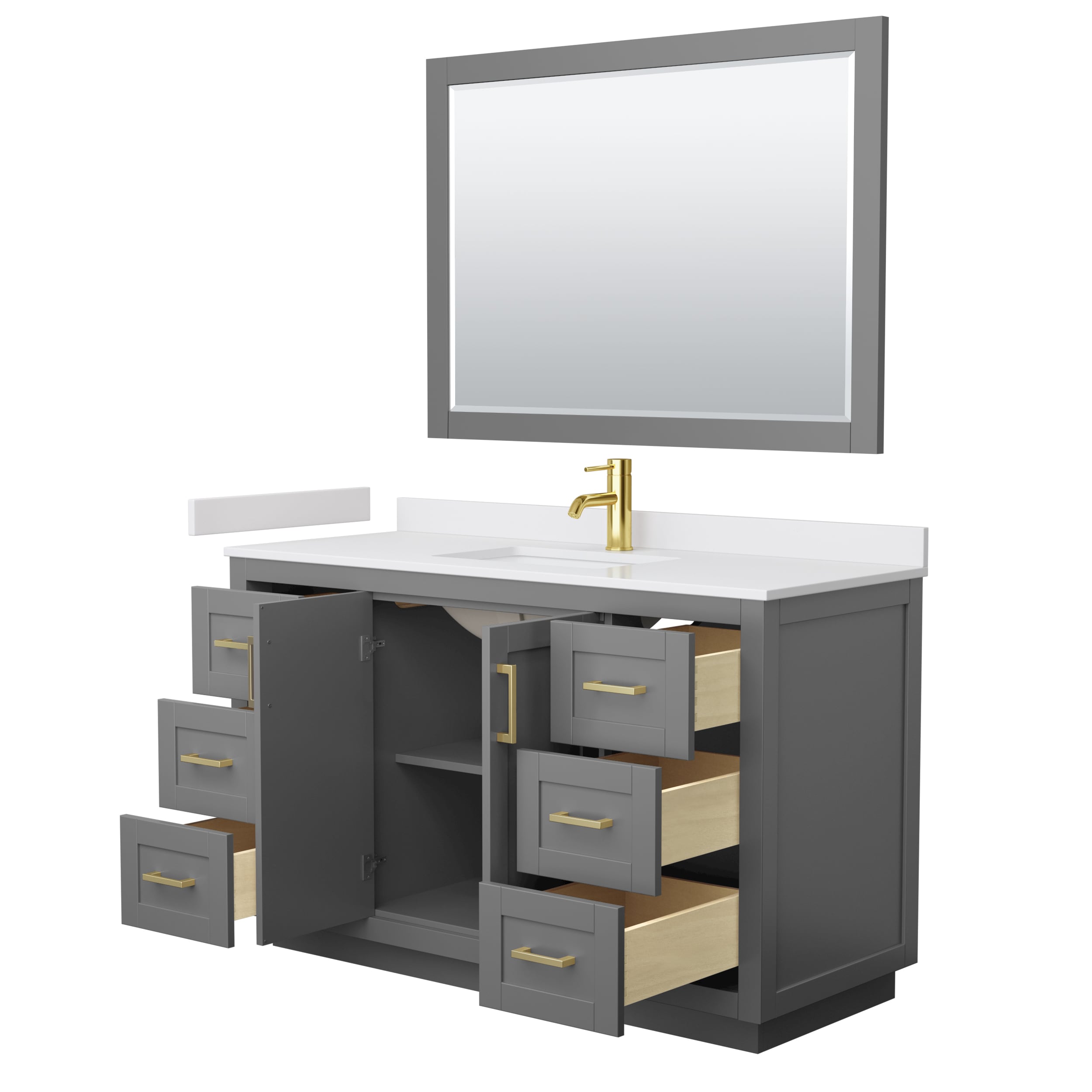 Wyndham Collection WCF292954SGGWCUNSM46 Bath-Vanity-Combo - View #3