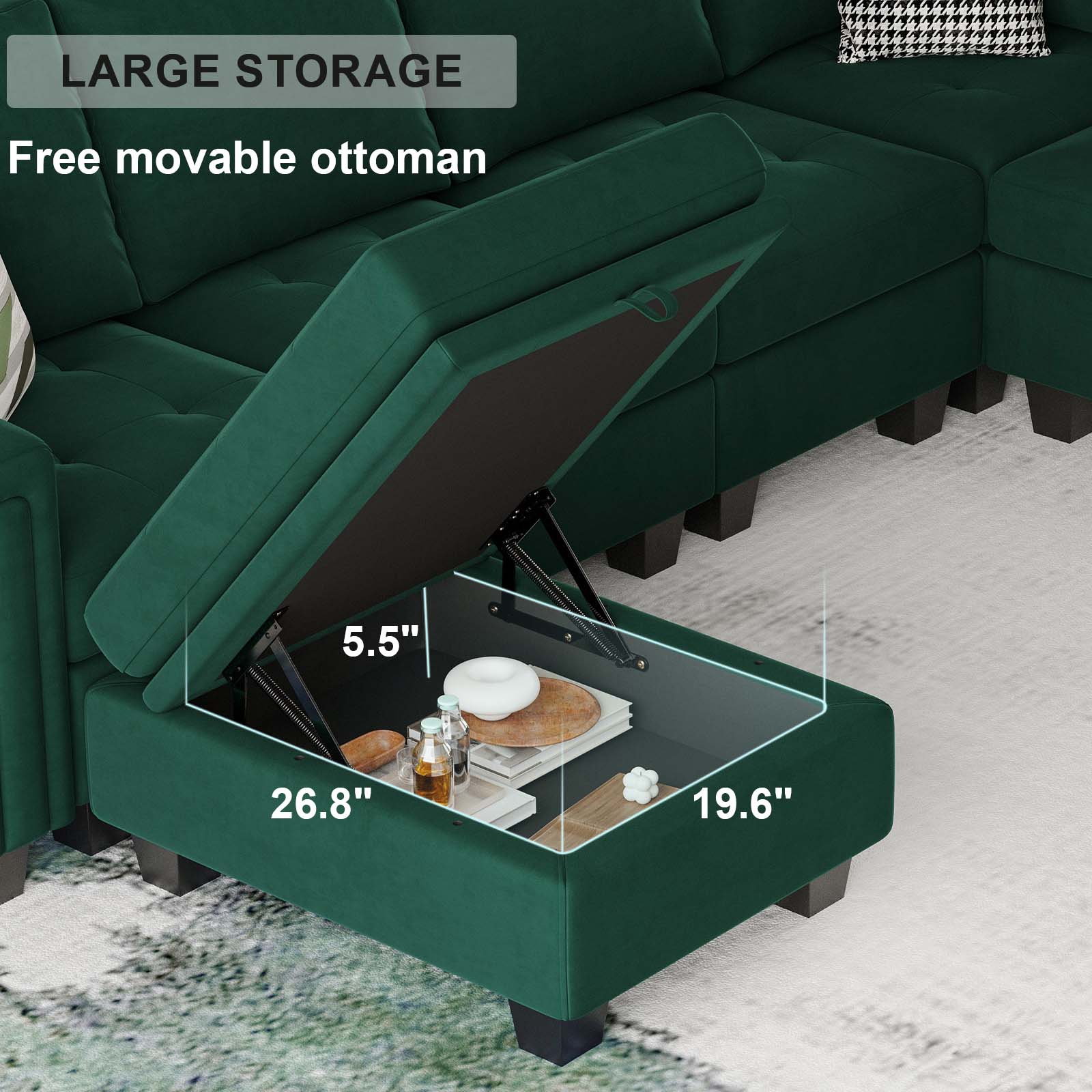 Belffin BF067-A2BC2E-GREEN futons - View #7