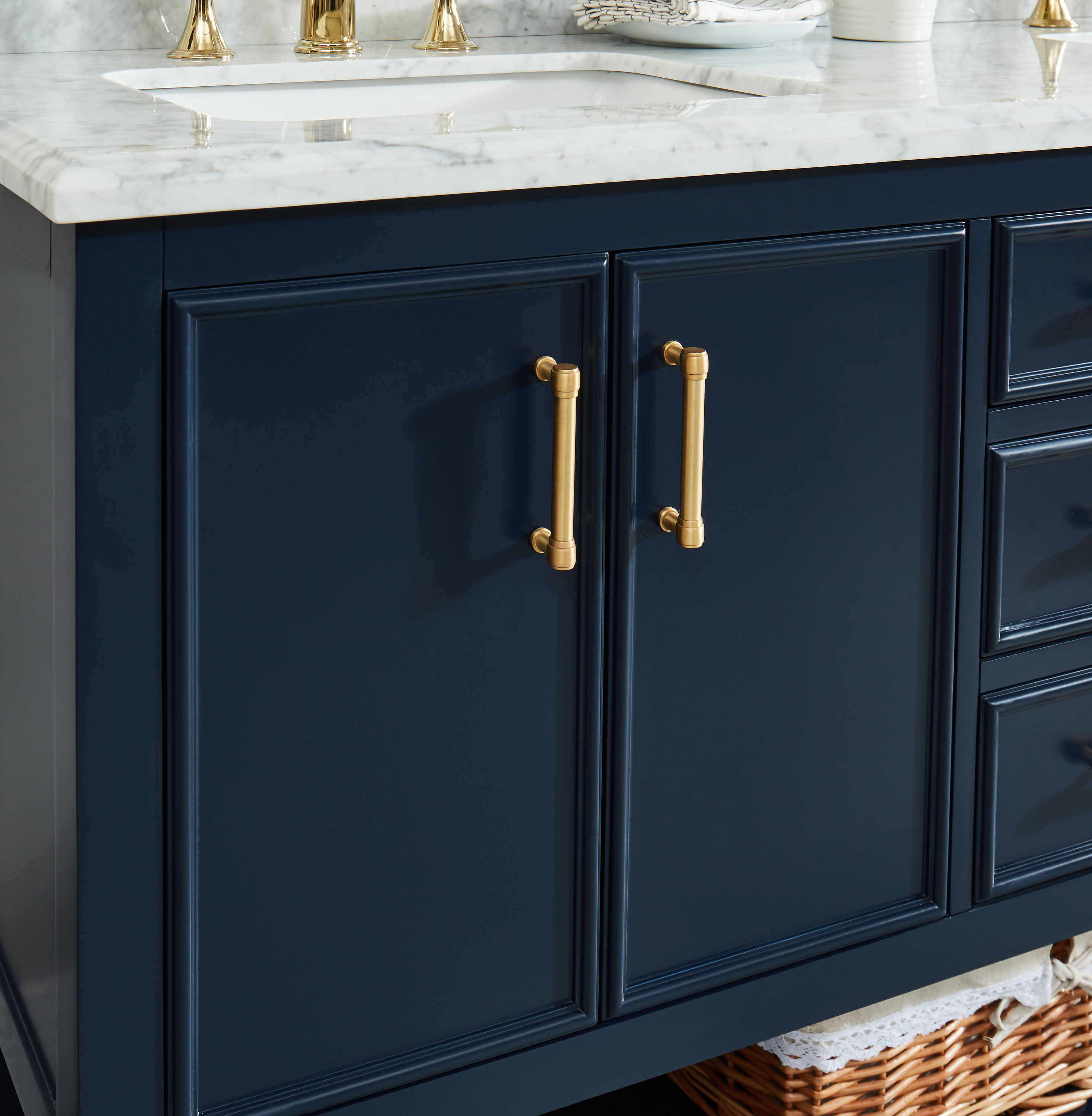 allen + roth Presnell 60-in Navy Blue Undermount Double Sink Bathroom ...