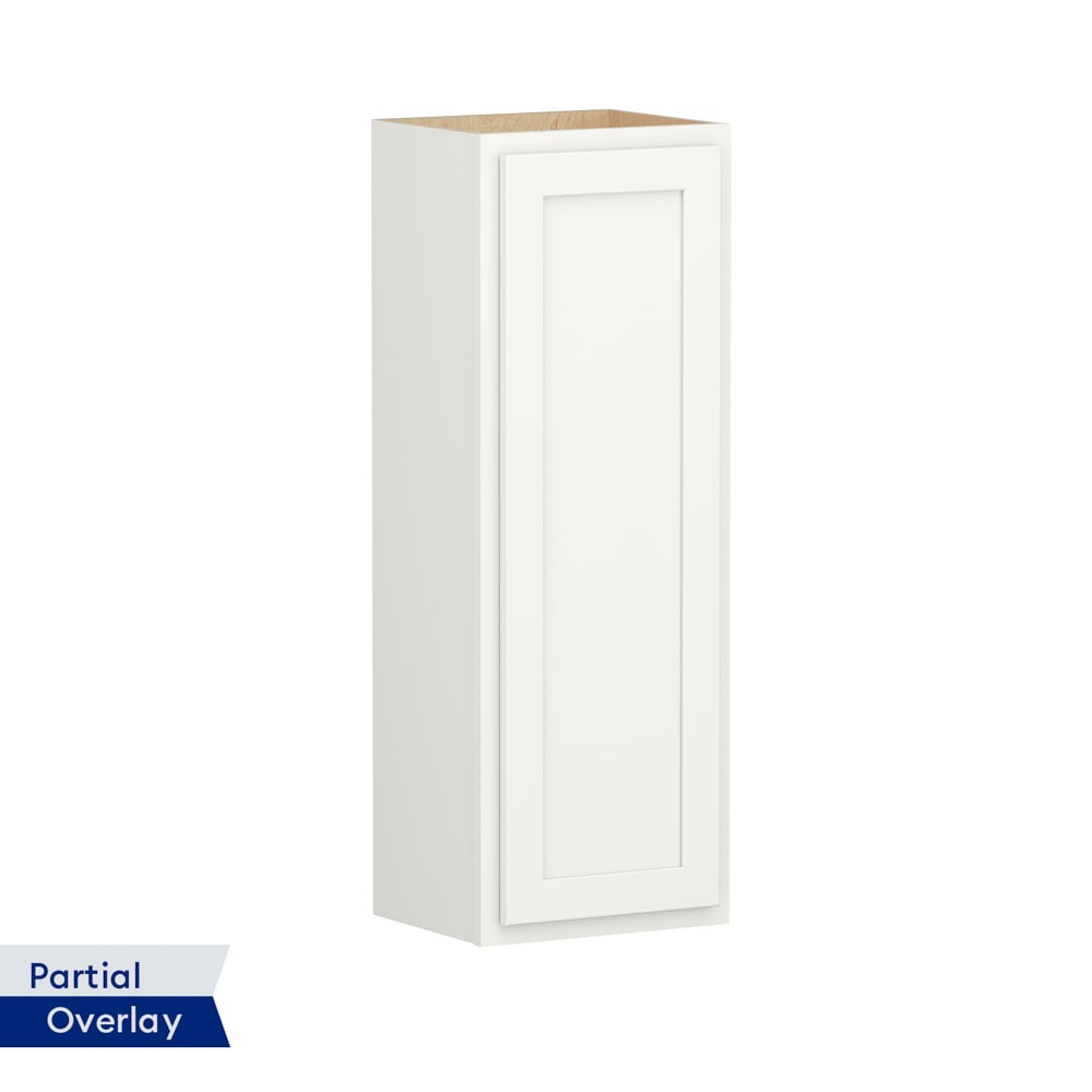 Shenandoah PRO Express SPE 92MPS-150 Breckenridge 15-in W x 42-in H x 12-in D Linen Partial Overlay Wall Fully assembled Plywood Cabinet (Recessed Panel Shaker)