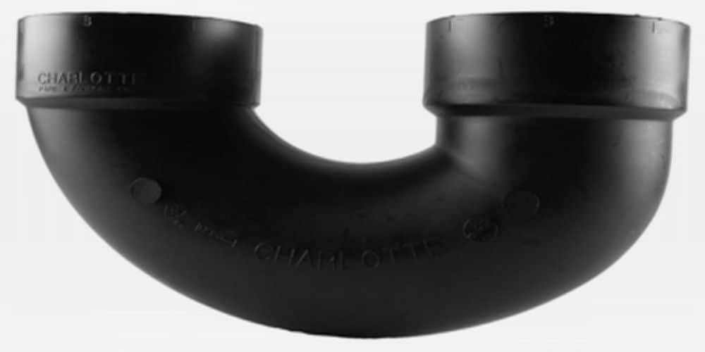 Charlotte Pipe ABS 00700  0800 2-in Black ABS Return Bend Fitting for Non-Potable Water - NSF Safety Listed - Schedule 40 DWV Sewer & Storm Drainage