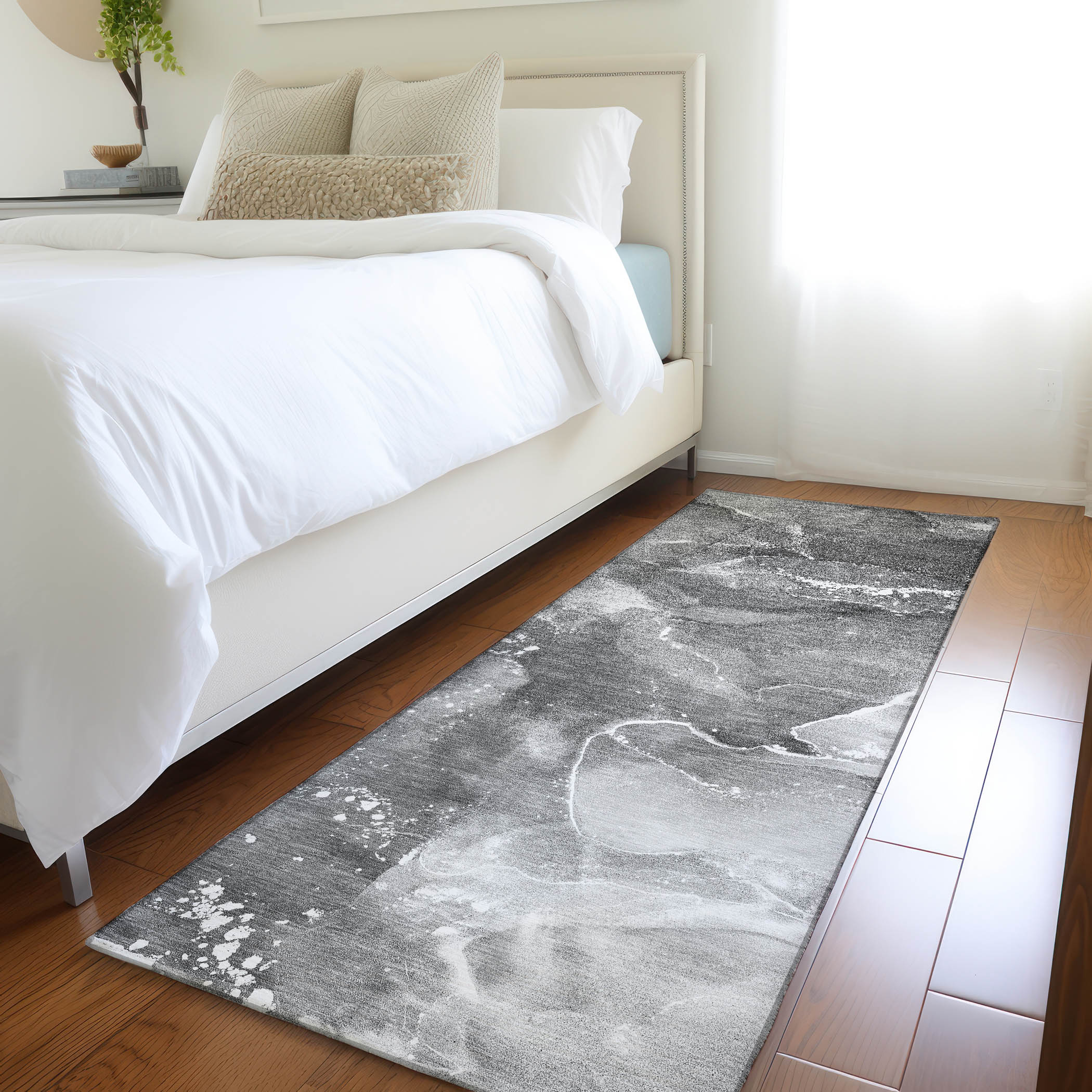 Addison Rugs ACN518GY2X8 Chantille ACN518GY 2 x 7 (ft) Polyester Gray Rectangular Indoor/Outdoor Abstract Machine washable Area rug