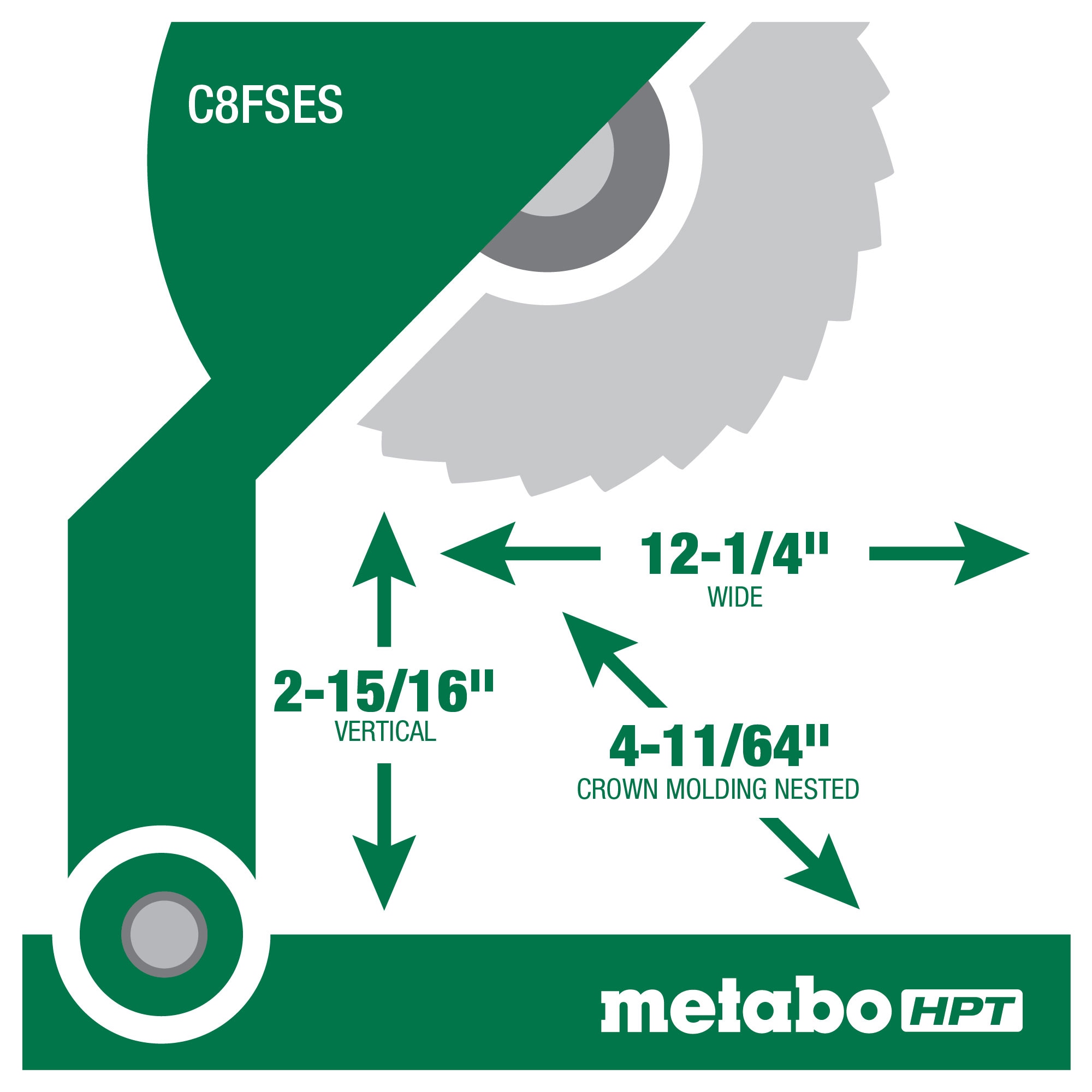 Metabo HPT 8-1/2-in 9.5-Amp Dual Bevel Sliding Compound Corded Miter Saw in  the Miter Saws department at