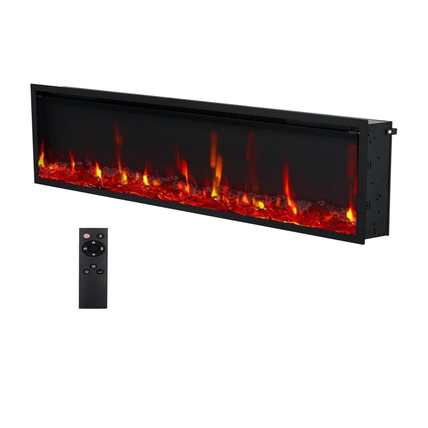 Garvee 42-Inch Wall-Mounted/Embedded Electric Fireplace with Remote 4.2 Inch Slim Linear Fireplace HeaterBlack