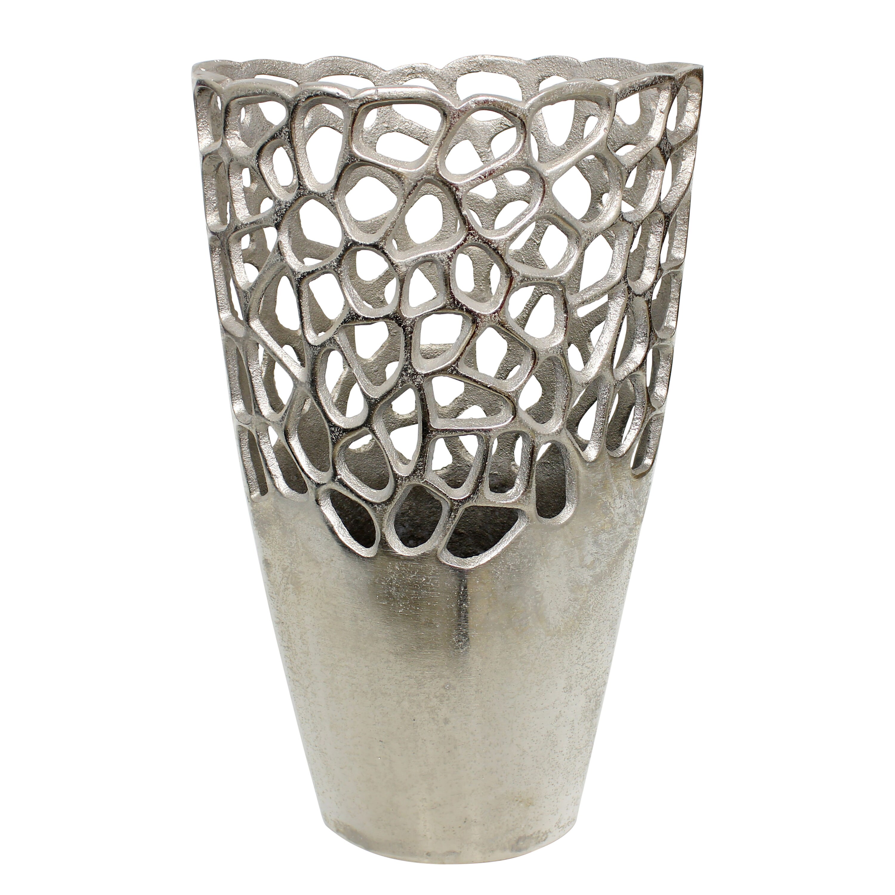 Sagebrook Home Silver Aluminum Modern Vase in the Decorative