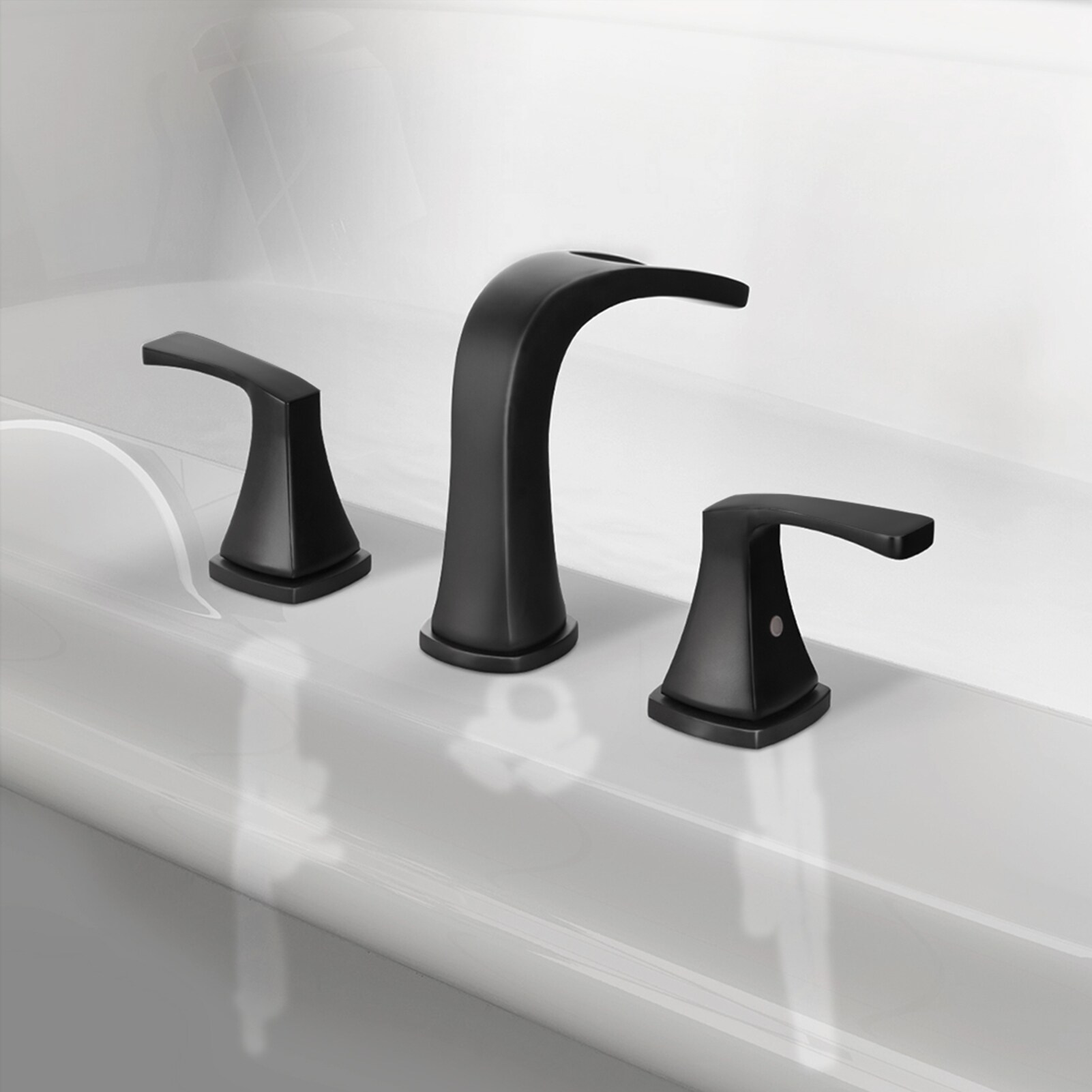 Doris Matte Black 2-Handle Waterfall Roman Tub Faucet