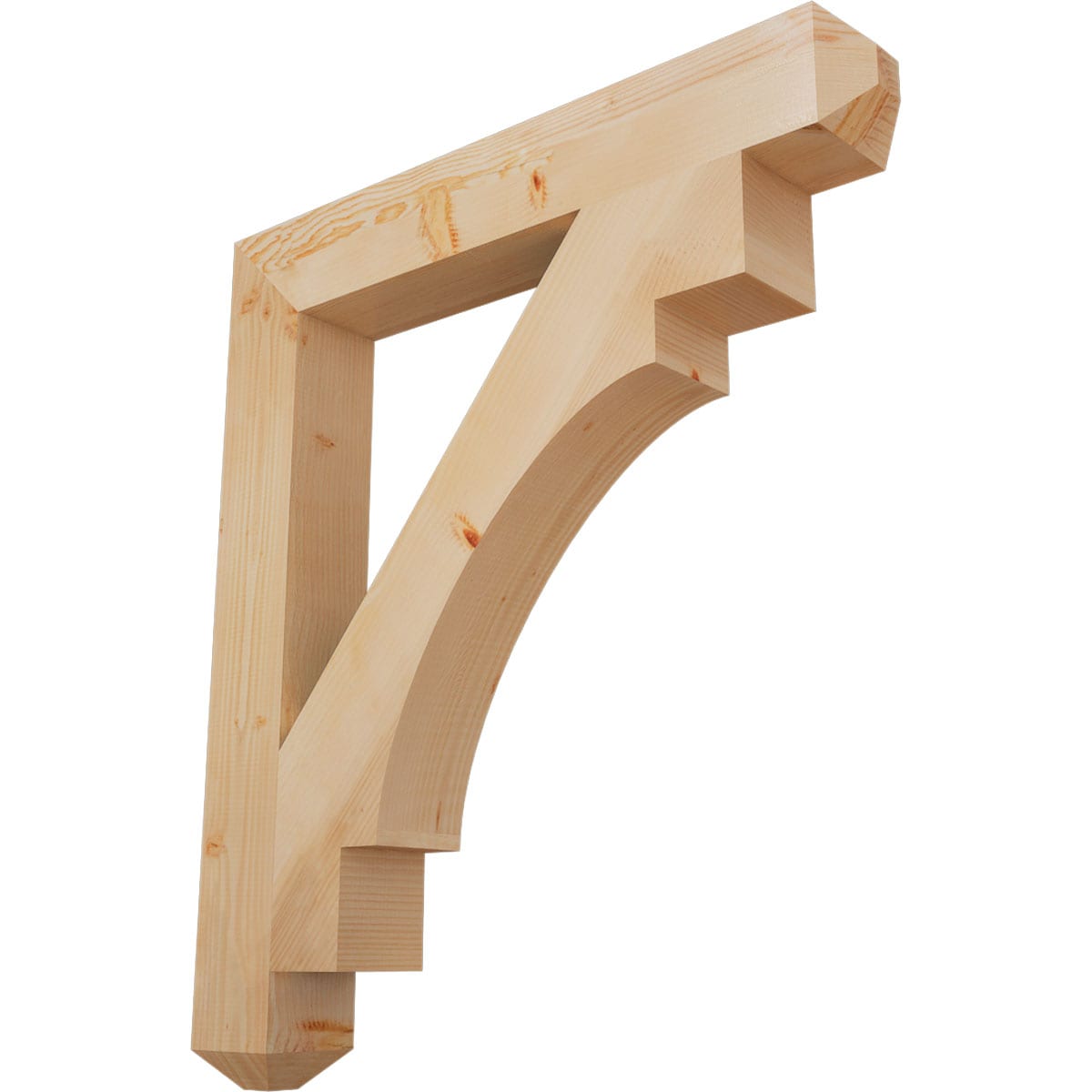 Ekena Millwork BKT06X42X48MRC04SDF Merced craftsman smooth 5-1/2-in x 42-in x 48-in Douglas fir Brown Wood Standard bracket
