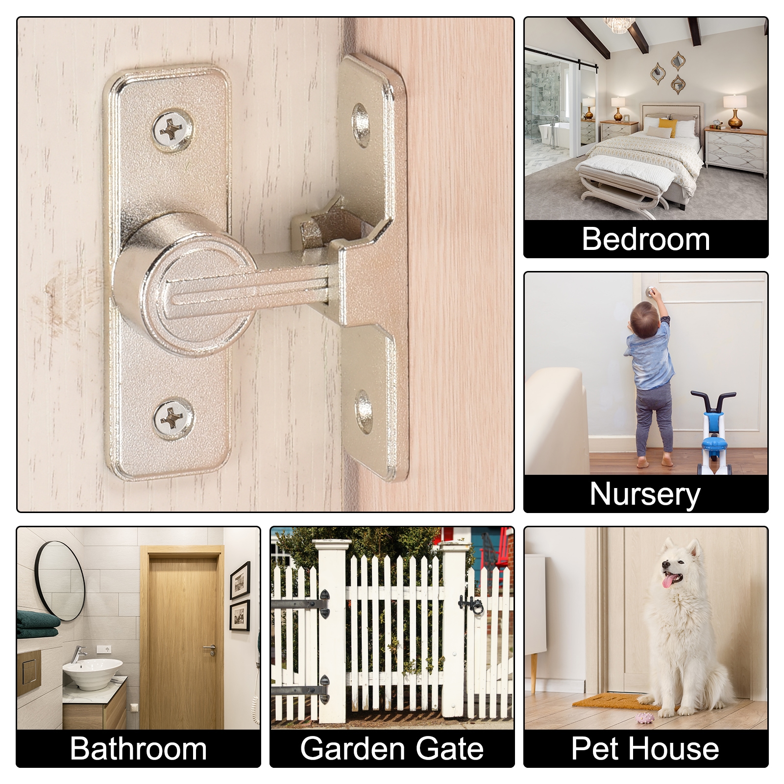 Unique Bargains Barn Door Lock Latch 90 Degree Sliding Barn Door Locks ...