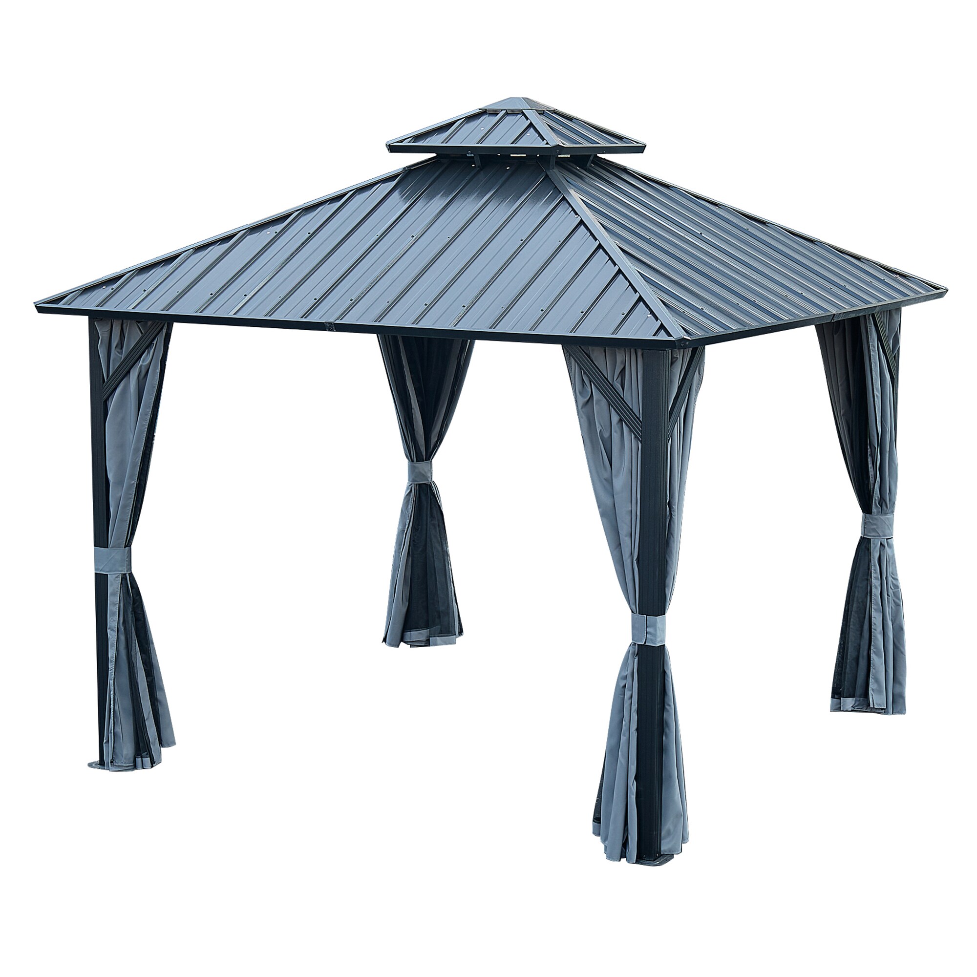 SINOFURN SYE350004GY Wood-Resin-Gazebos - View #9