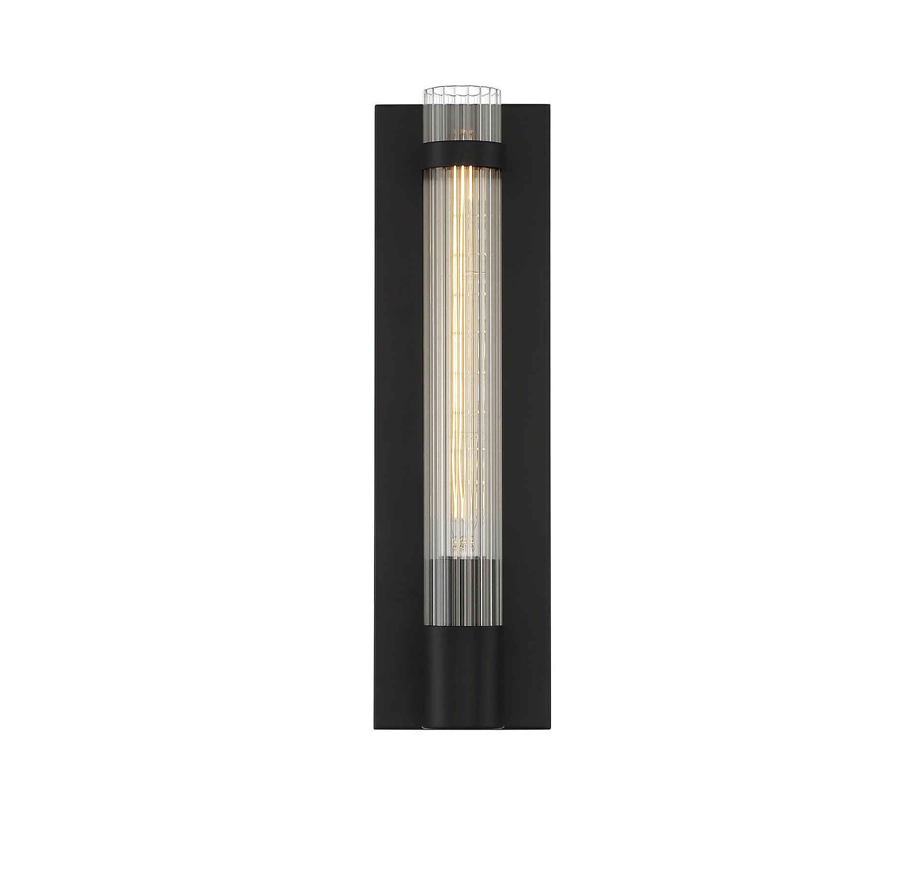 Willmar Matte Black Metal and Glass Wall Sconce