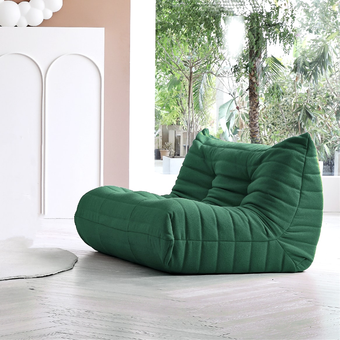 BuotiqHom DH-S2-117GN 53-in Casual Green Velvet 2 -seater Loveseat