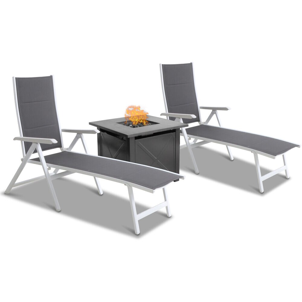 Mod Furniture EVERCHS3PCFP-WG Everson 3-Piece Patio Conversation Set with Gray Mod