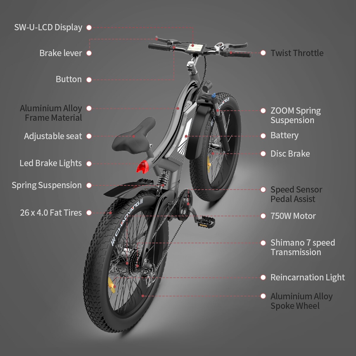 750 watt 48 volt electric bike