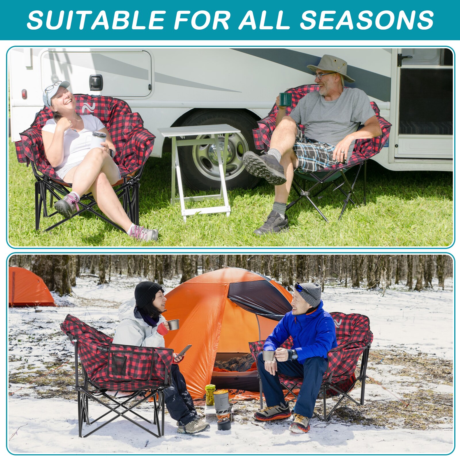 Esazn HWLYY-Y-STRI-RED-H Beach-Camping-Chairs - View #7