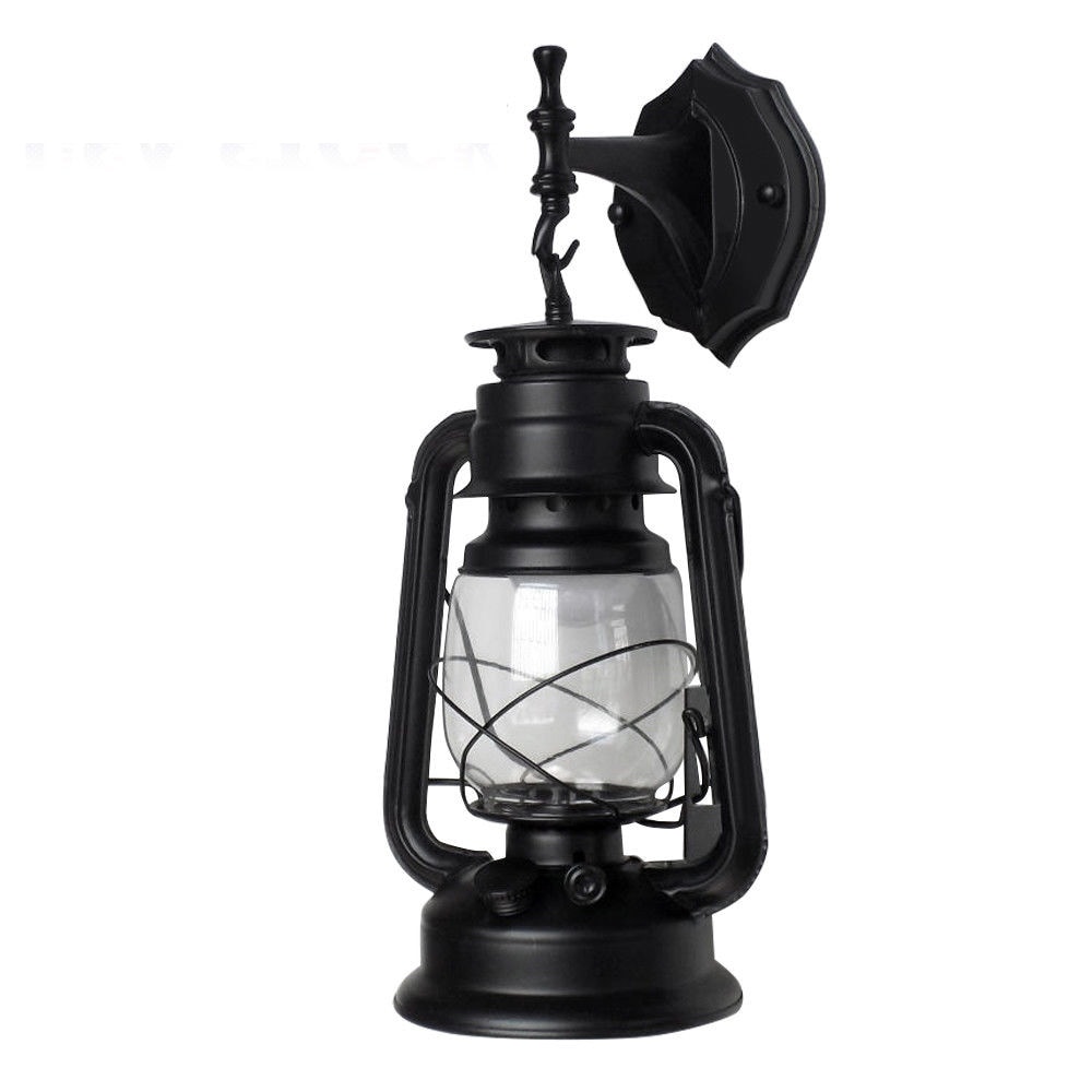 Oukaning HG-ZJGJ-4242 1 -Light 14.96-in H Brushed Black Hardwired Outdoor Wall Light
