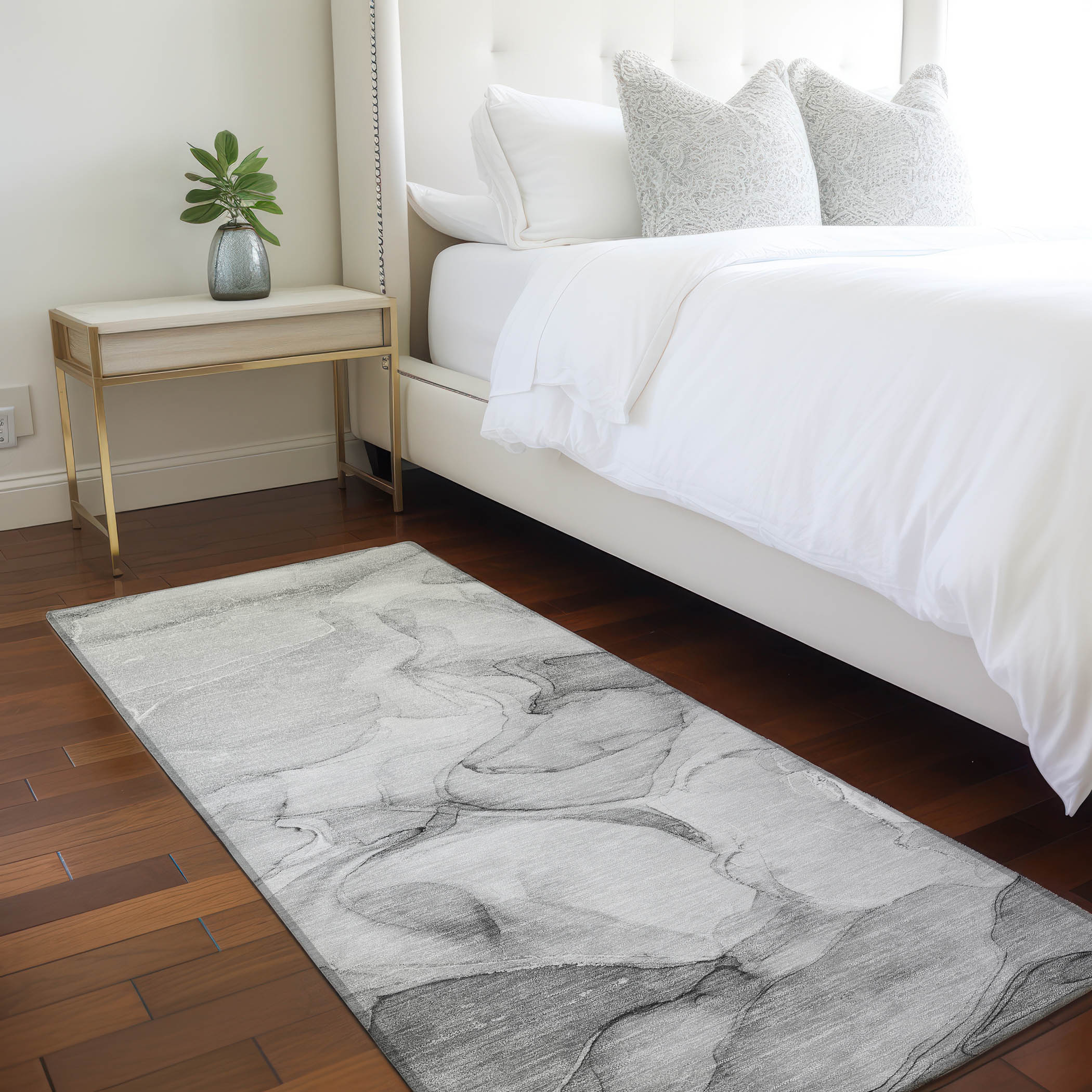 Addison Rugs ACN504GY2X8 Chantille ACN504GY 2 x 7 (ft) Polyester Gray Rectangular Indoor/Outdoor Abstract Machine washable Area rug