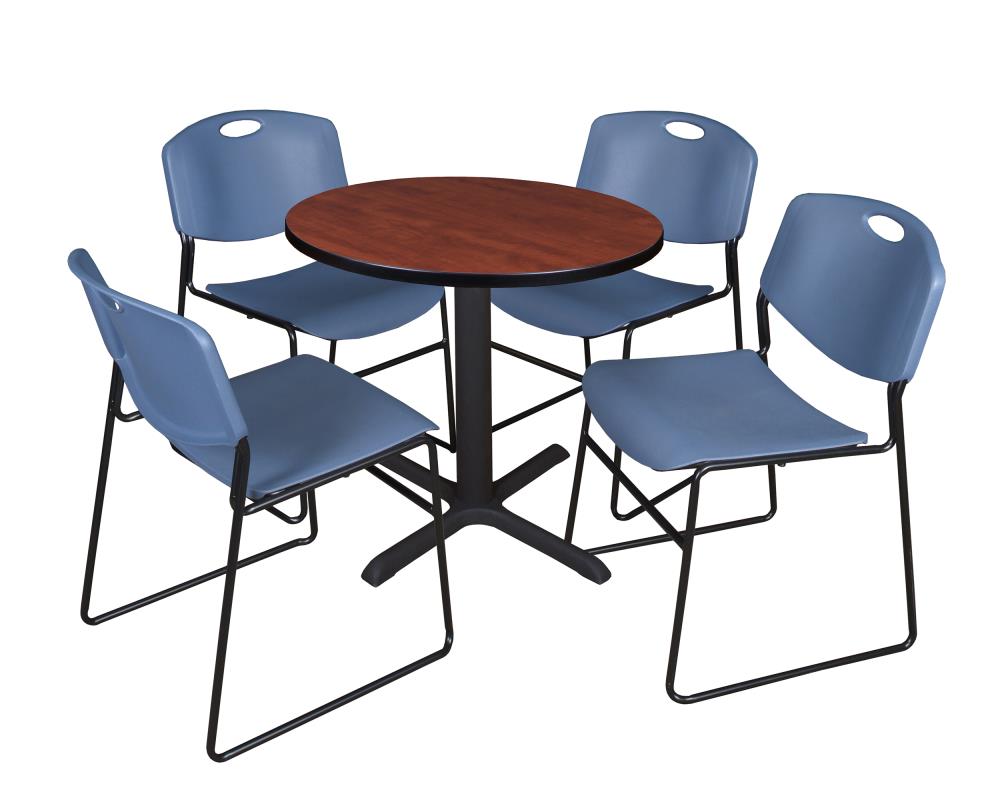 Regency TB30RNDCH44BE Breakroom Red 4-Person Training Table (30-in W x 29-in H)