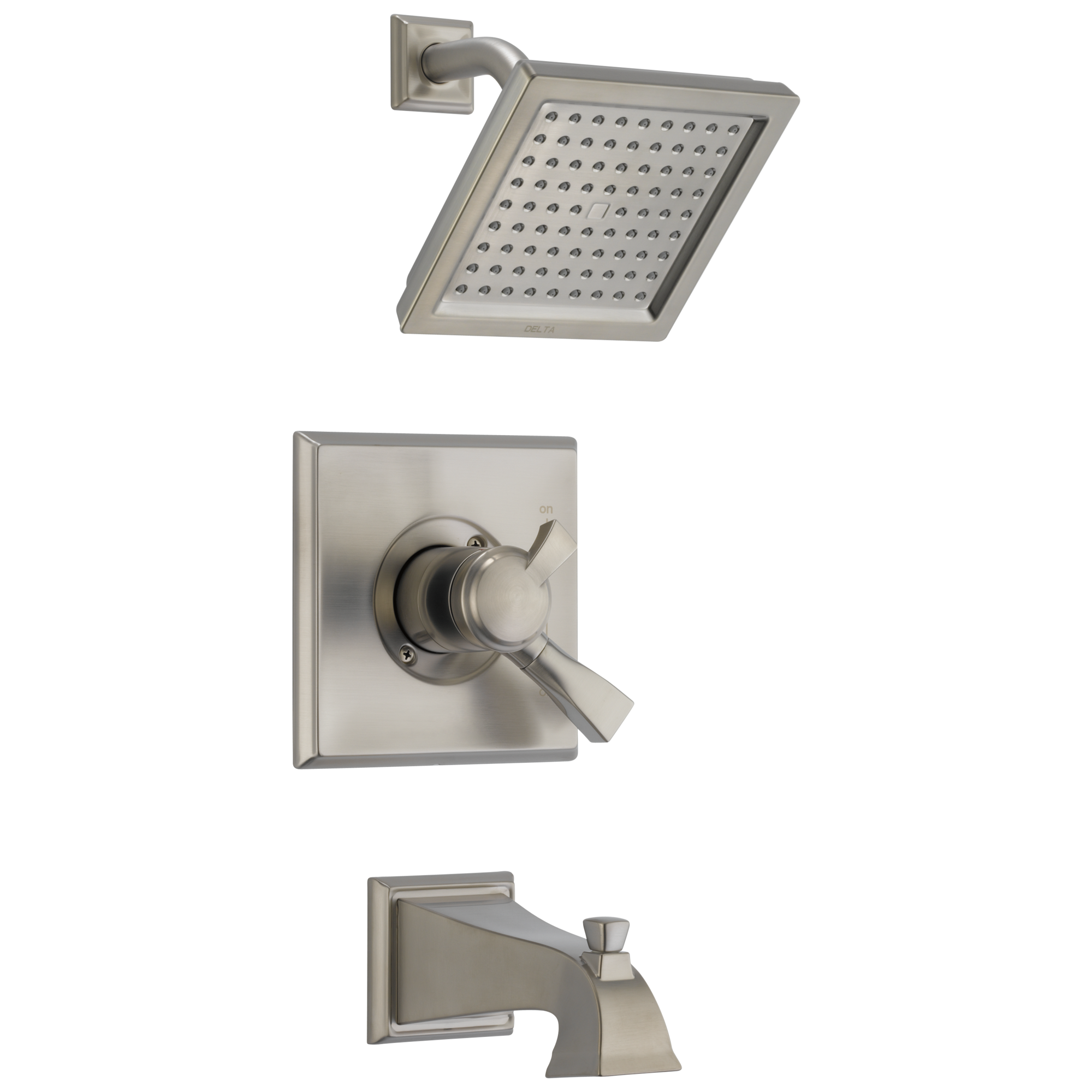 Delta T17451-SS Dryden Stainless 2-handle Single Function 6.5625-in Round Bathtub and Shower Faucet