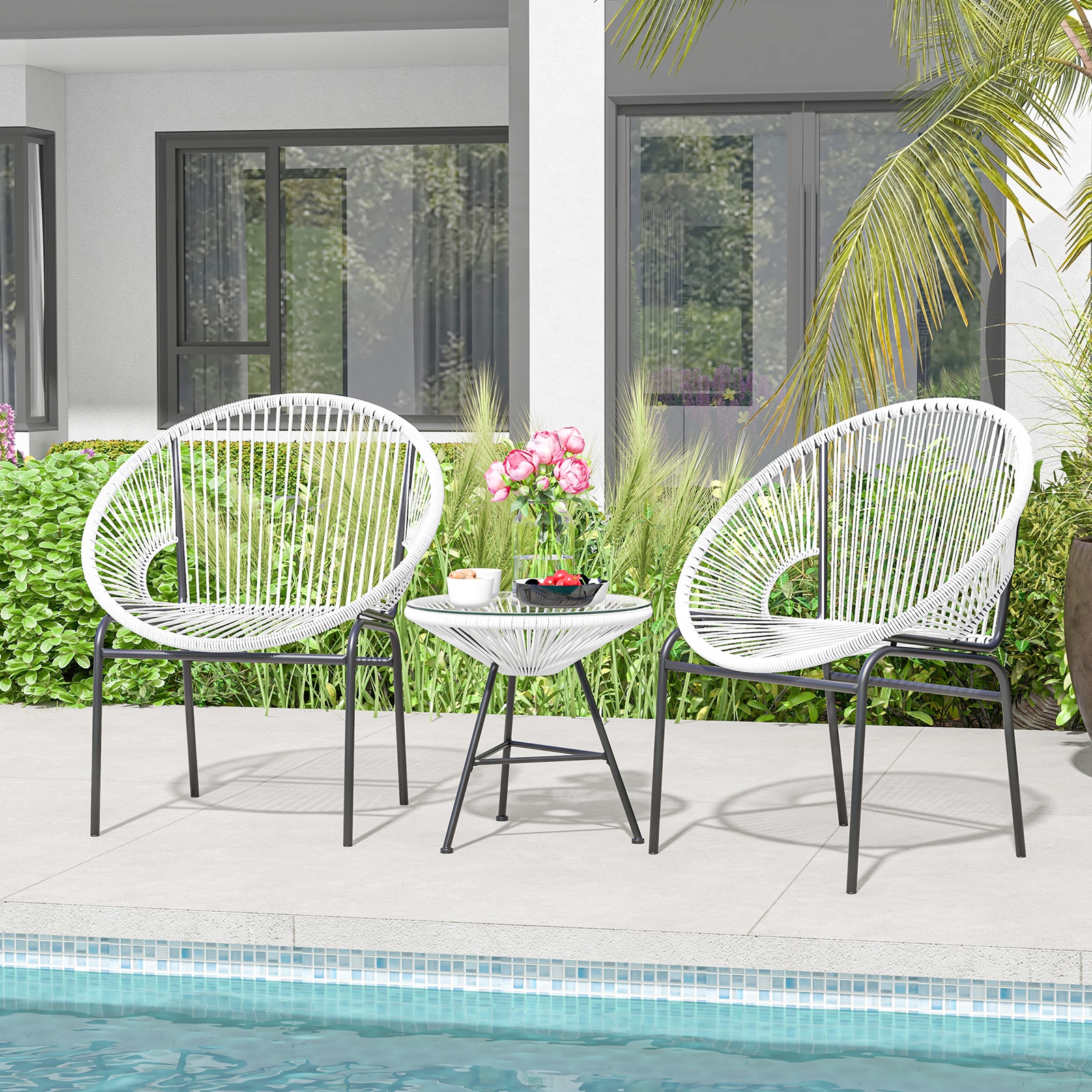 Slickblue D-CO-HW18966WH Patio-Dining-Sets - View #2