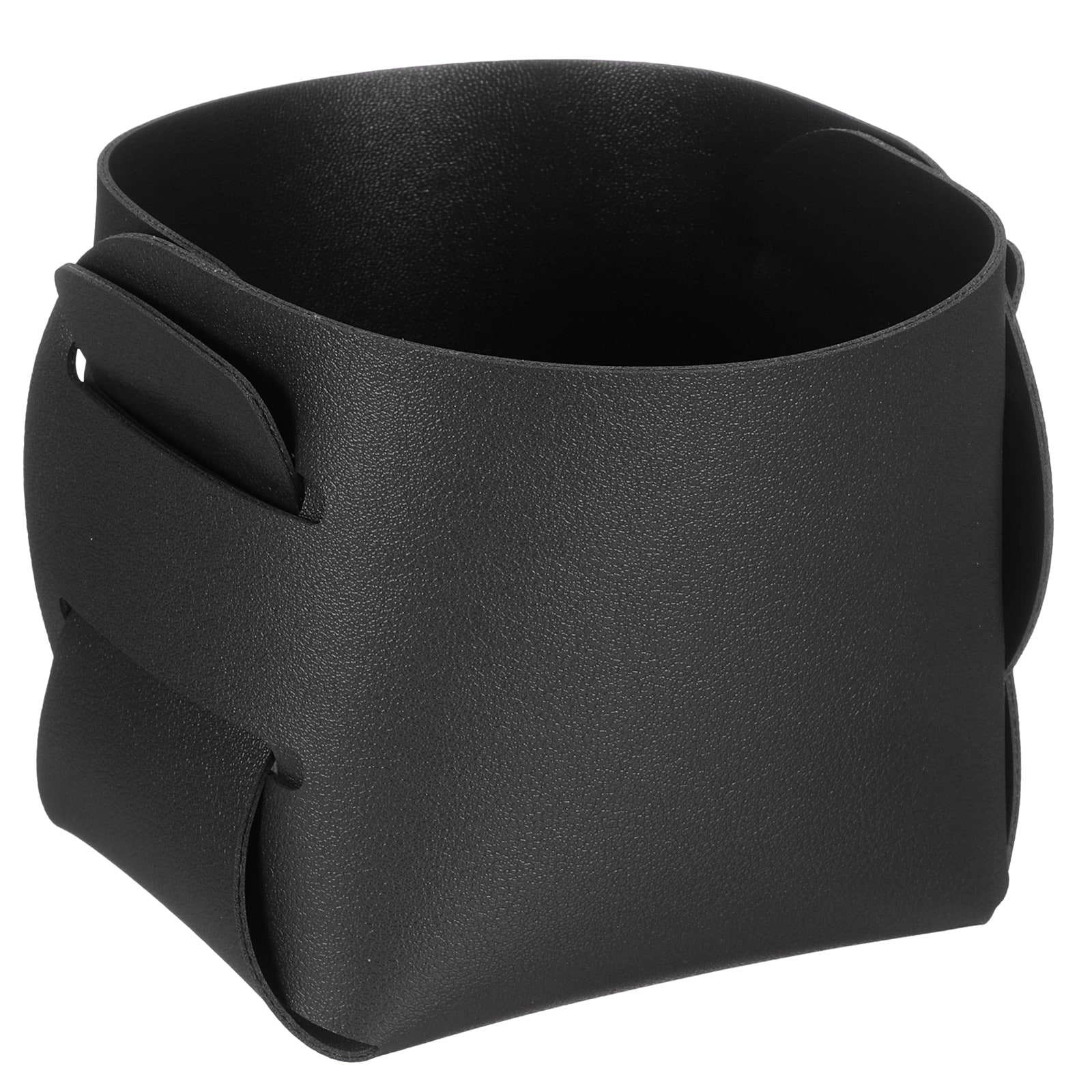 Unique Bargains Valet Tray Organizer PU Leather Desktop Storage Organizer Box Tray Entryway Table Bedside Nightstand Catchall Vanity Tray for Jewelry Key Coin Watch Wallet (Black)