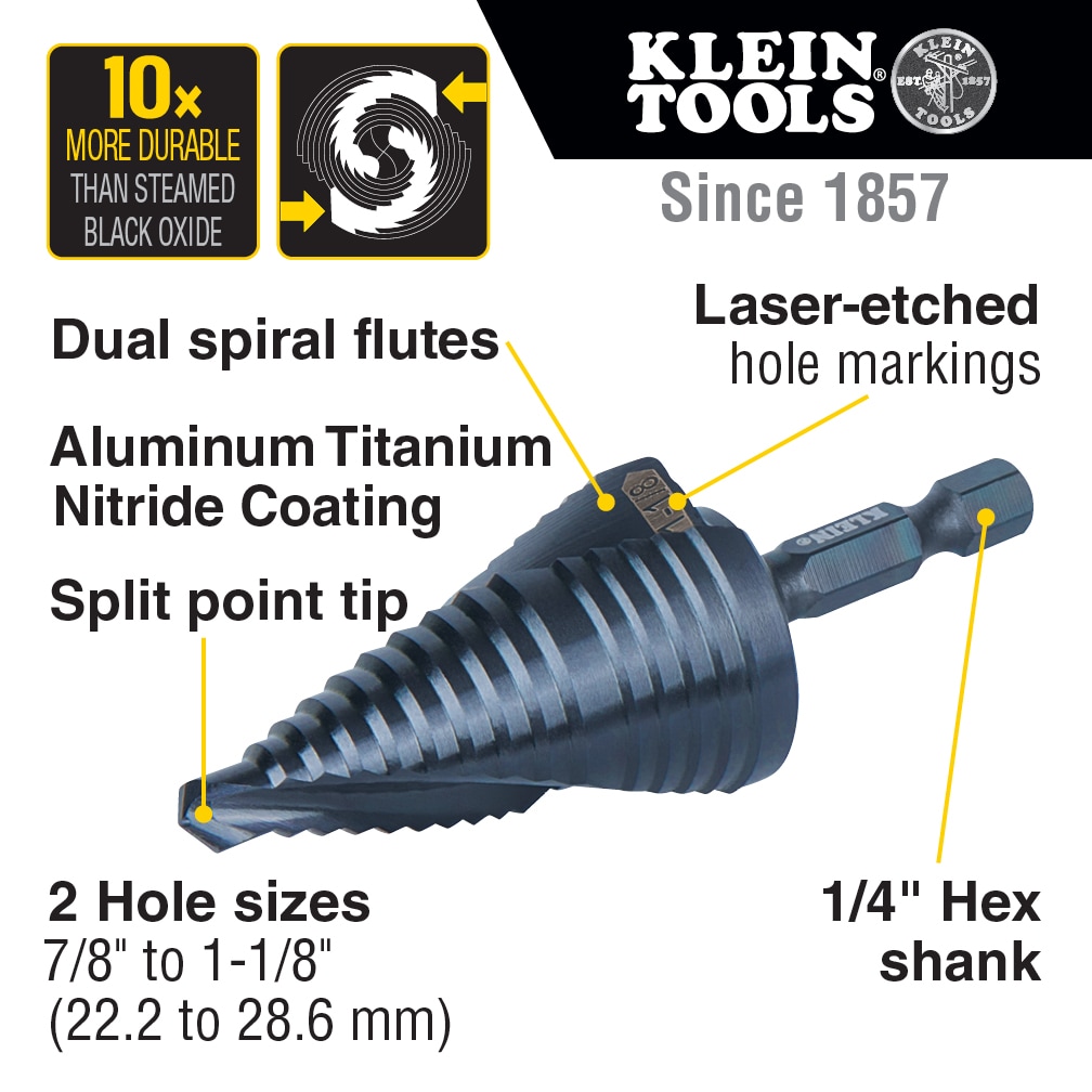 Klein Tools QRST11 Metal-Step-Drill-Bits - View #2