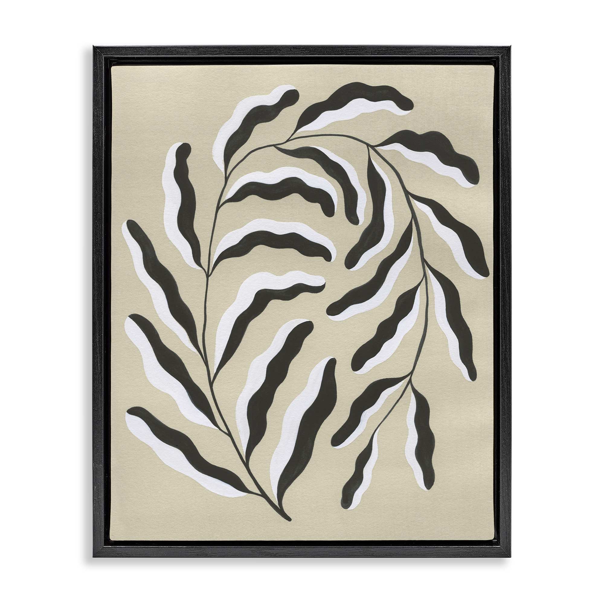 Stupell Industries BS-375-FFB-16X20 Curved Blooming Botanical Black Framed Floater Canvas Wall Art By Grace Popp 17 x 21