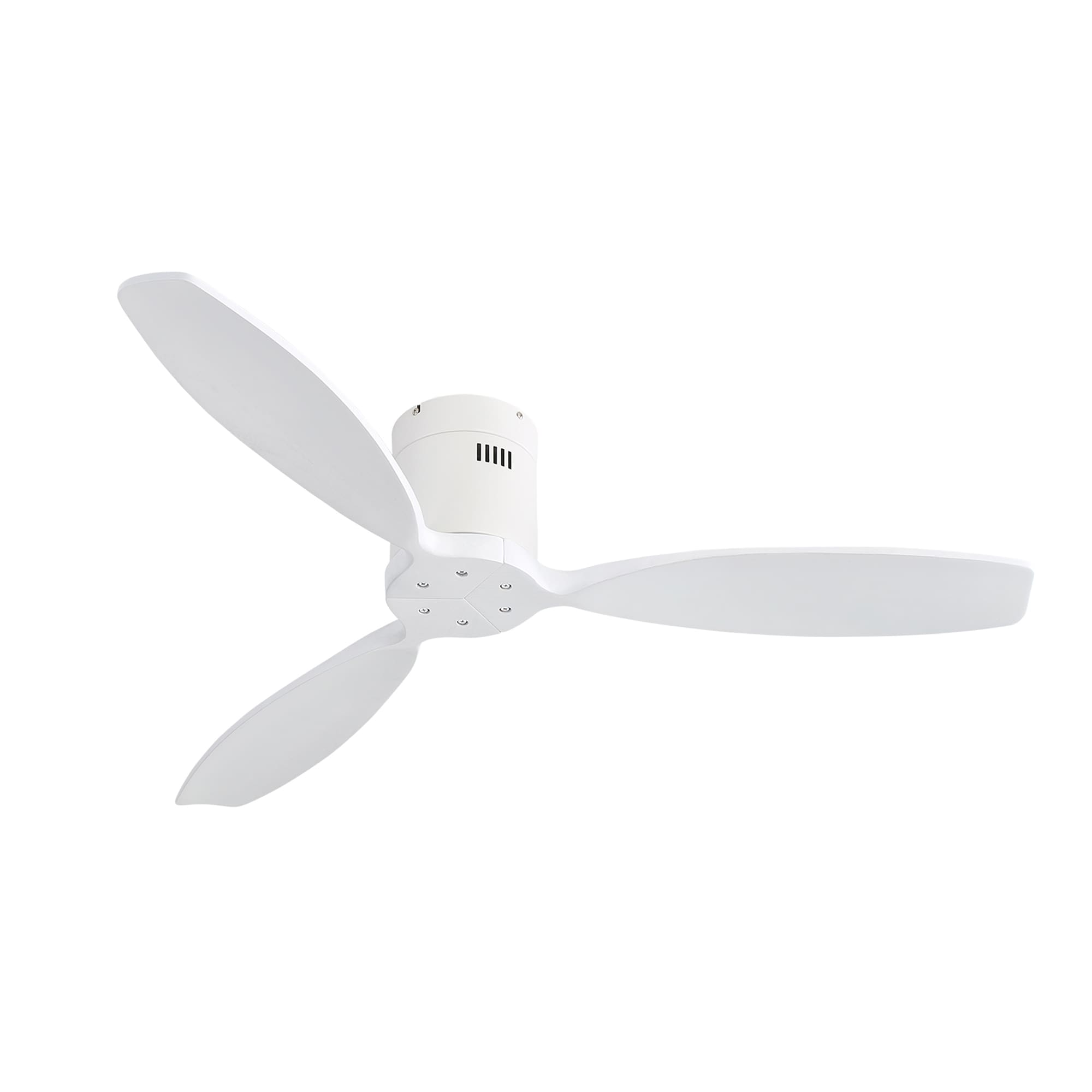 Bybafun YA3200063 52-in Color-Changing Integrated LED Flush Mount White with Wood Blades Ceiling Fan and Remote ( 3 -Blade )
