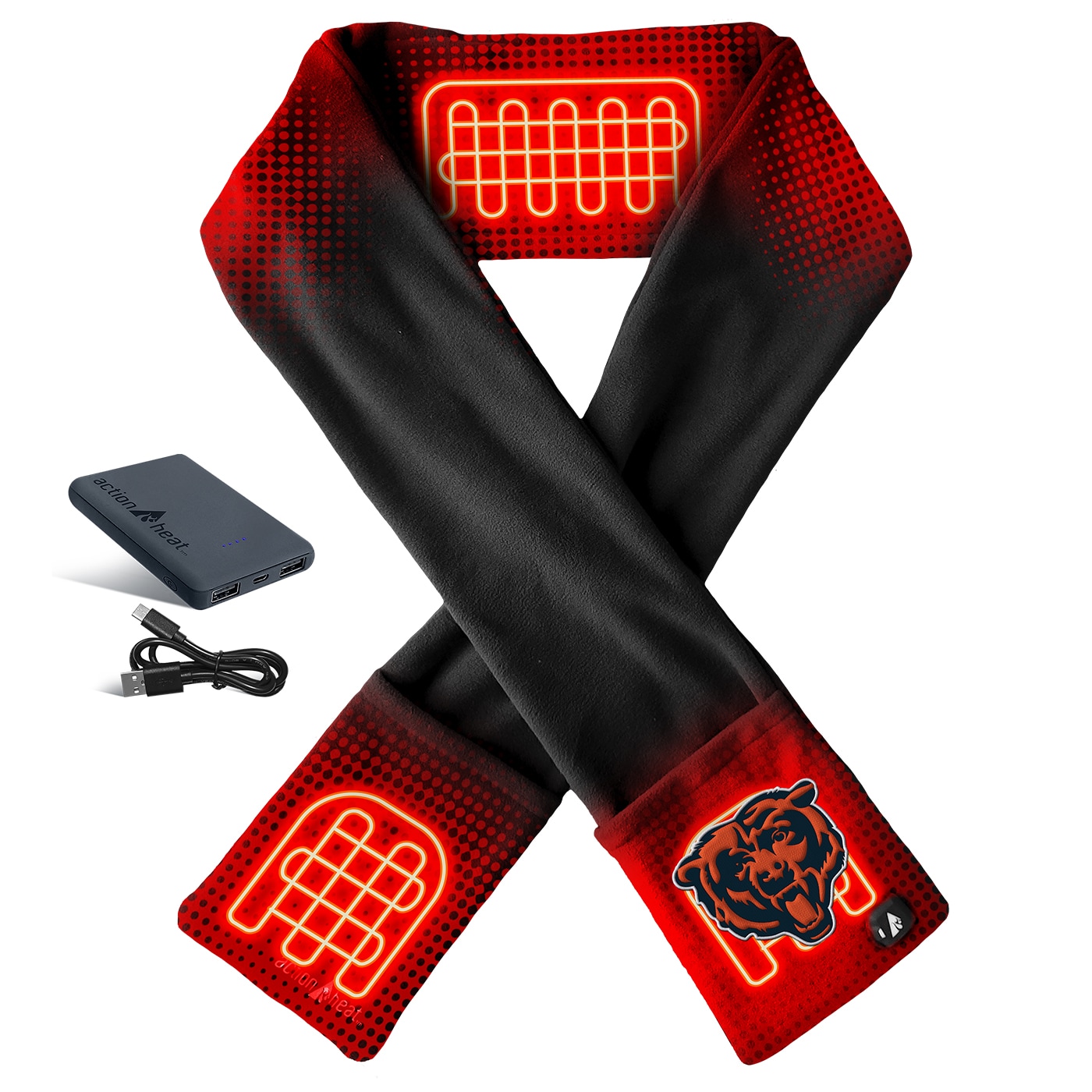 ActionHeat - Black Polyester Heated scarf ( One size fits most )