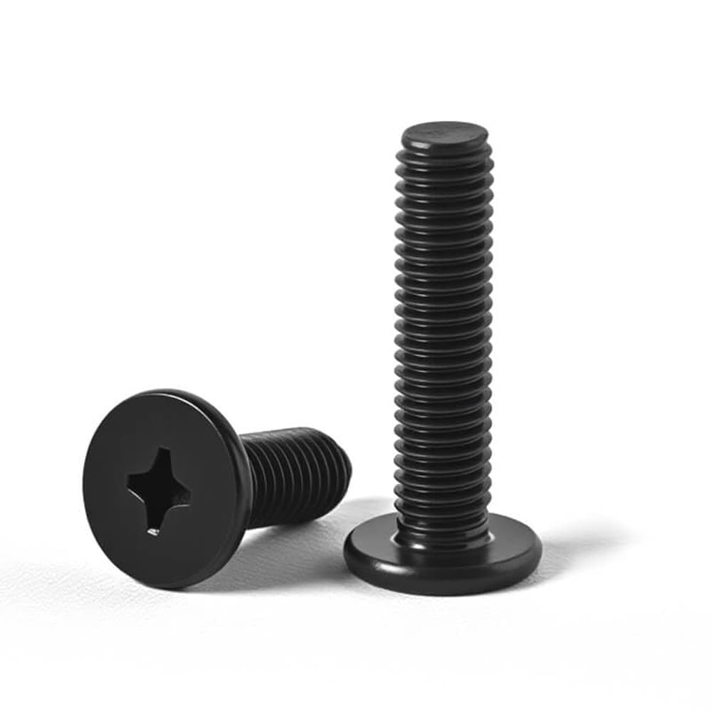 UUDULY  M3 x 10mm Flat Round Head Phillips Drive Machine Screws Black Oxide 304 Stainless Steel 50 Pack Hardware Fasteners