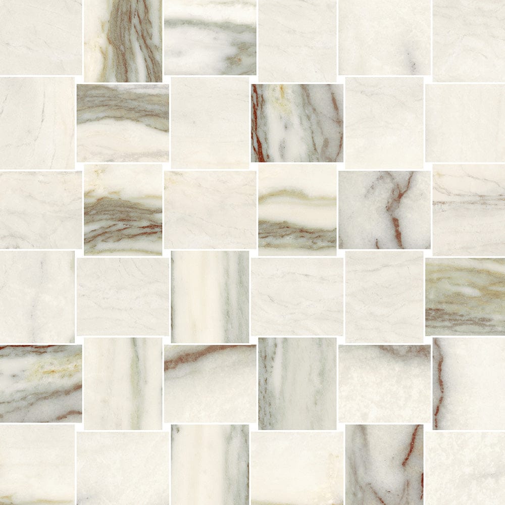 Tilefy Celestia Marble Intreccio Mosaic Matte Emerald Tile