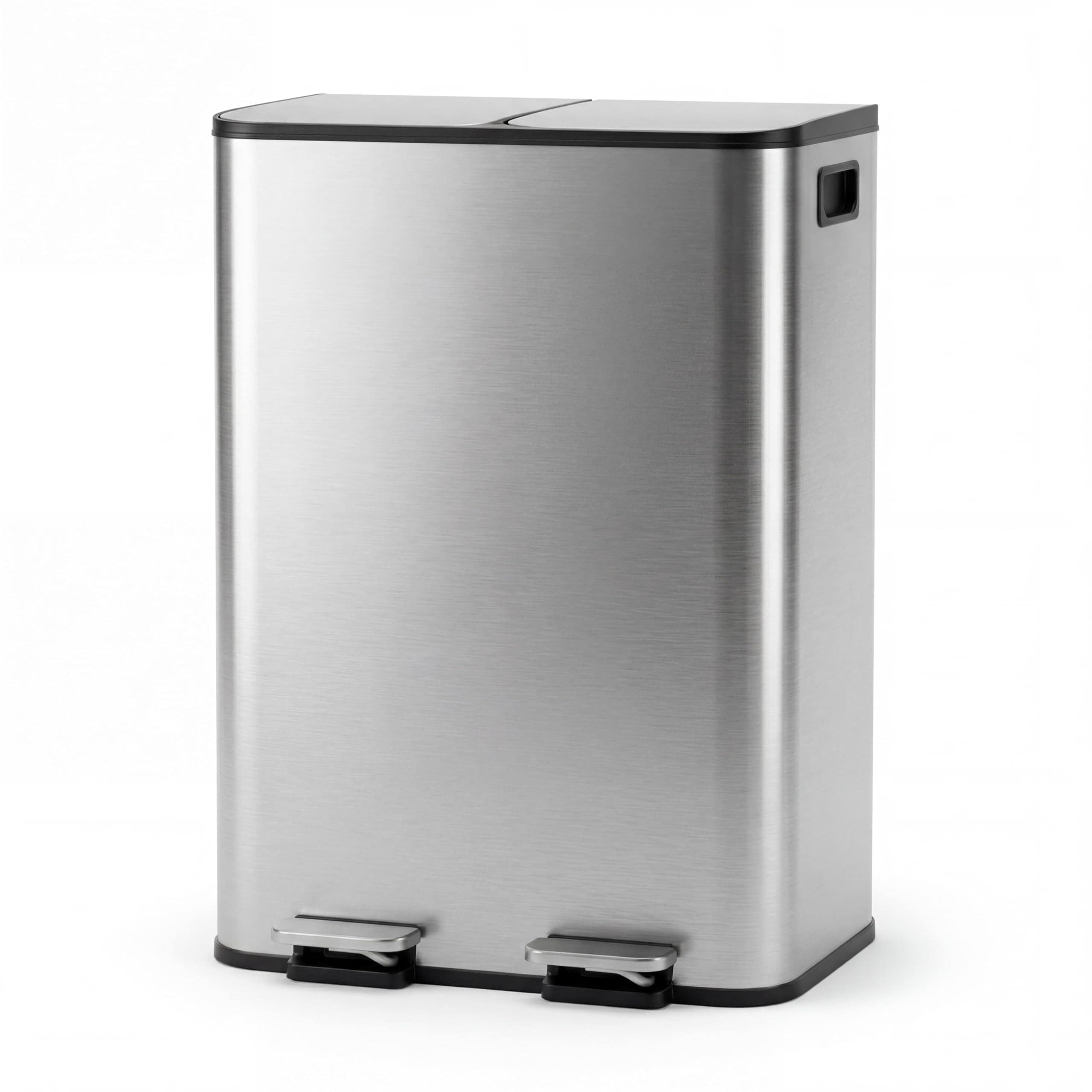 DEXSO Stainless Steel 16 Gal Dual Trash Can Step Pedal Bin