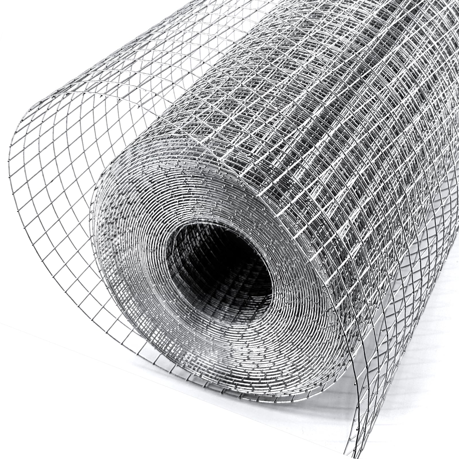 Adrinfly 19 Gauge Galvanized Hardware Cloth Half Inch Mesh 48 Inch x 100 Foot Roll Welded Wire Fence for Chicken Coop Garden Cage Tree Guard