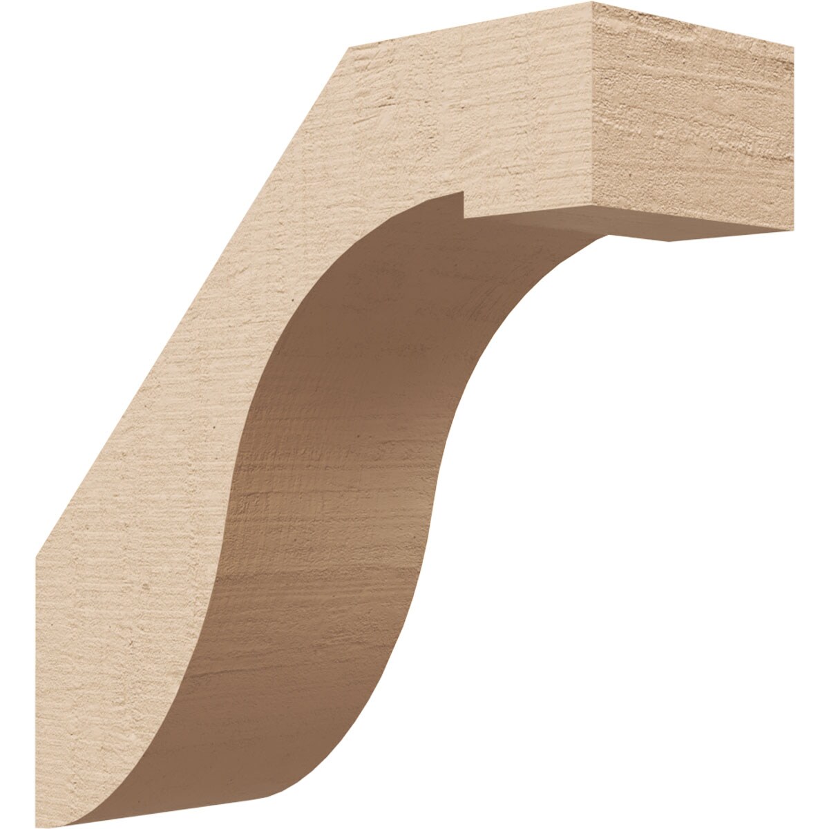 Ekena Millwork BRCUR03X08X08DELRCPR 3-in x 8-in x 8-in Primed Urethane Del Monte Rough Cedar TimberThane Knee Brace