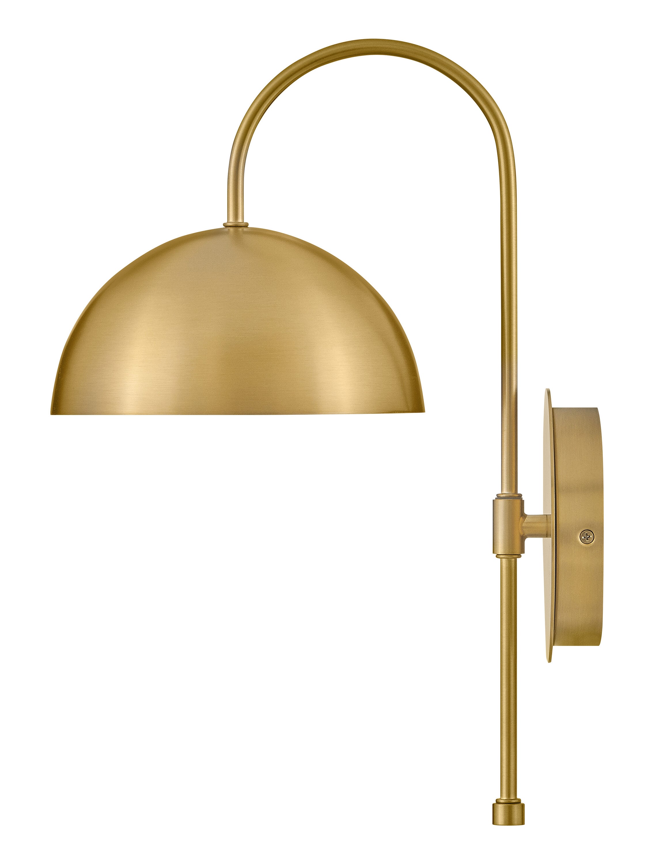 Lou Lacquered Brass and Black Mid-Century Modern Sconce