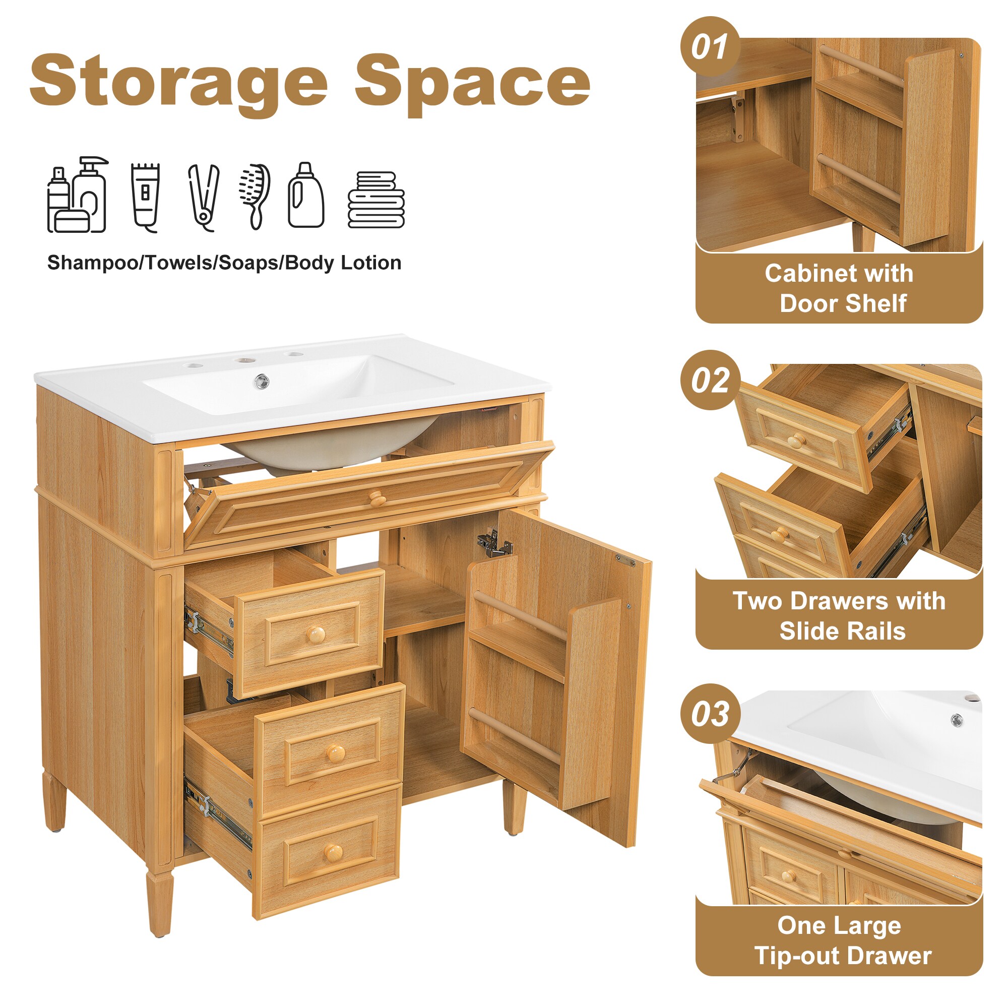 WELLFOR CBY-P375498N Bath-Vanity-Combo - View #6