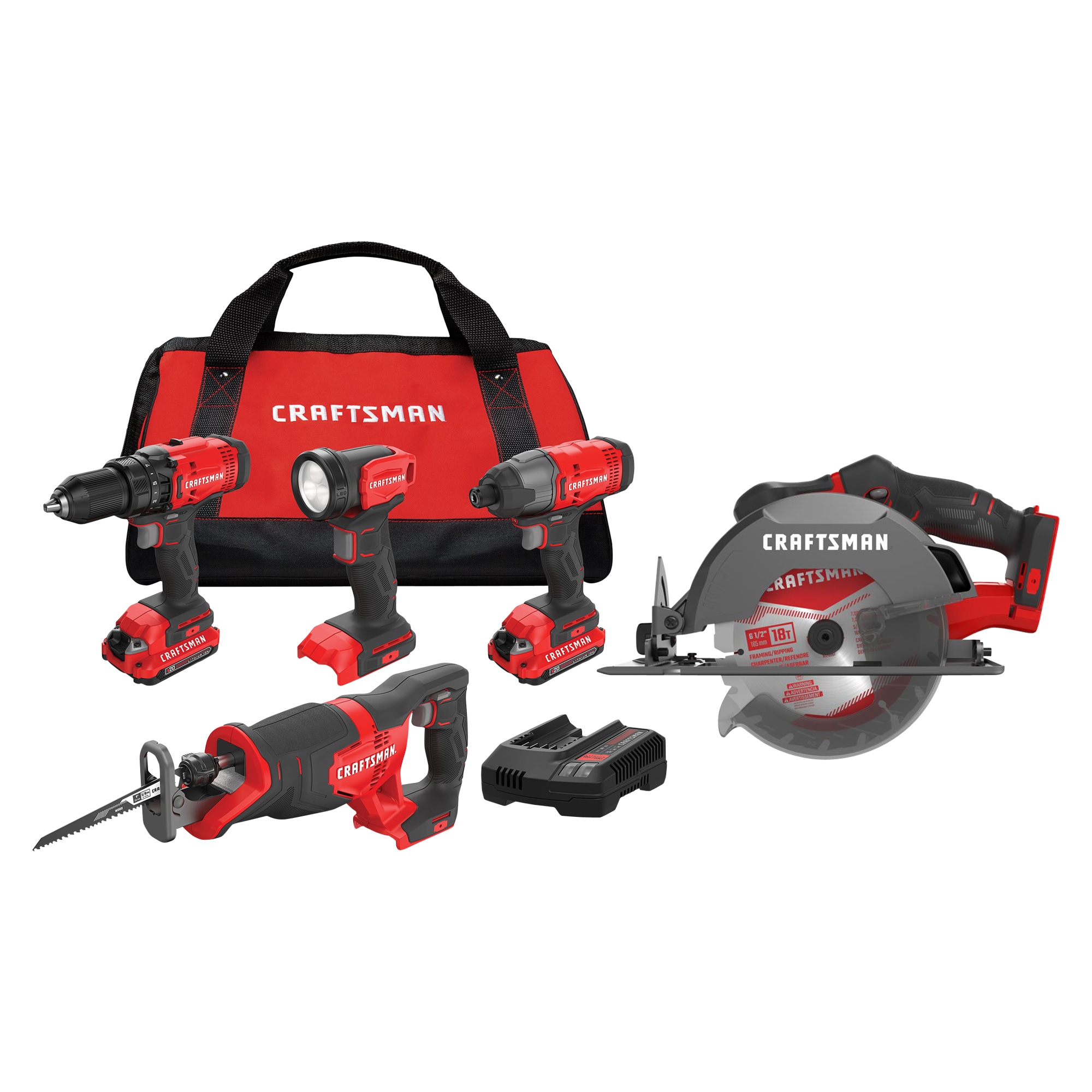 Shop Bosch 18V 3-Tool Kit w/ Hammer Drill/2-in1 Impact Driver/ Circular Saw  with 2x2.0ah Batteries, Charger and Bag at