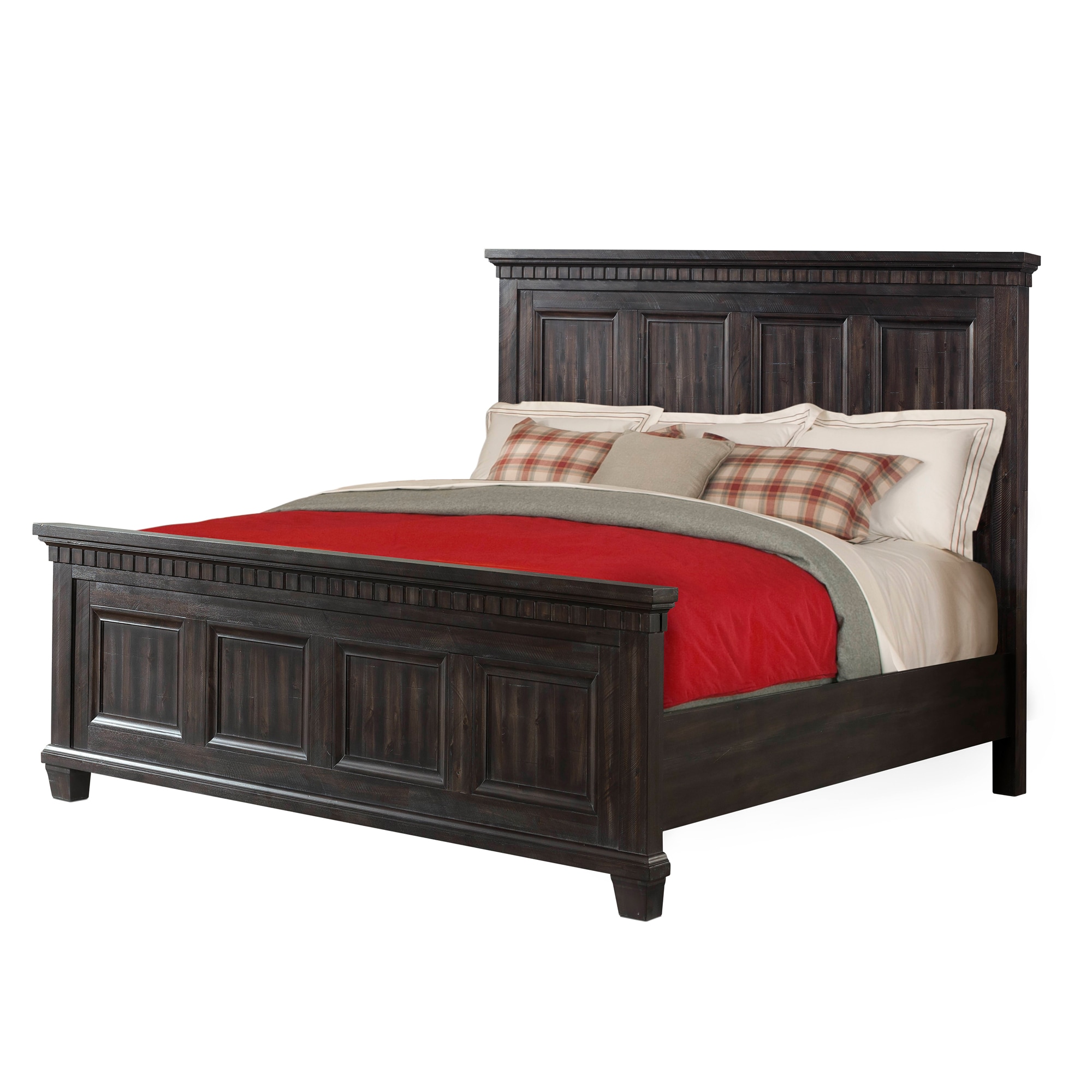 Picket House Furnishings MO600KB Steele Smokey Walnut King Wood Panel Bed