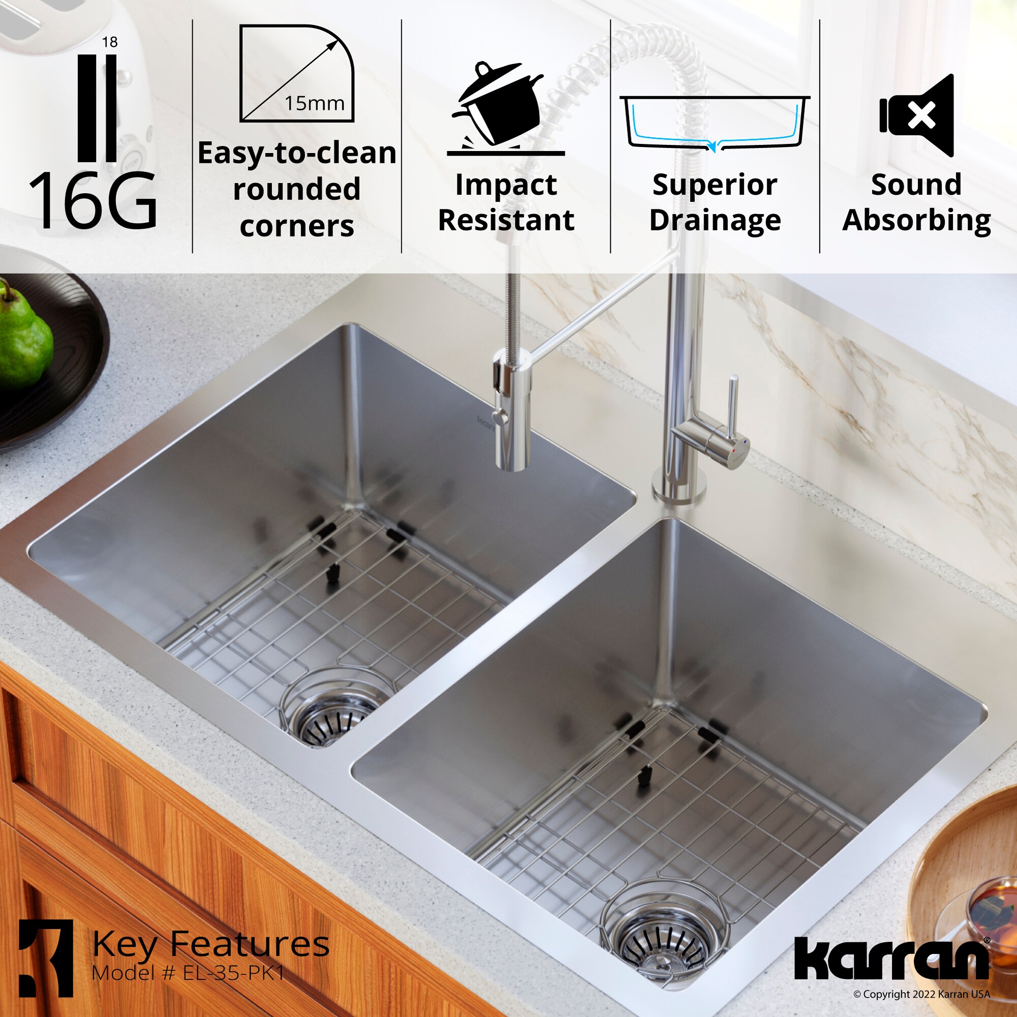 Karran EL-35-PK1 Kitchen-Sinks - View #5
