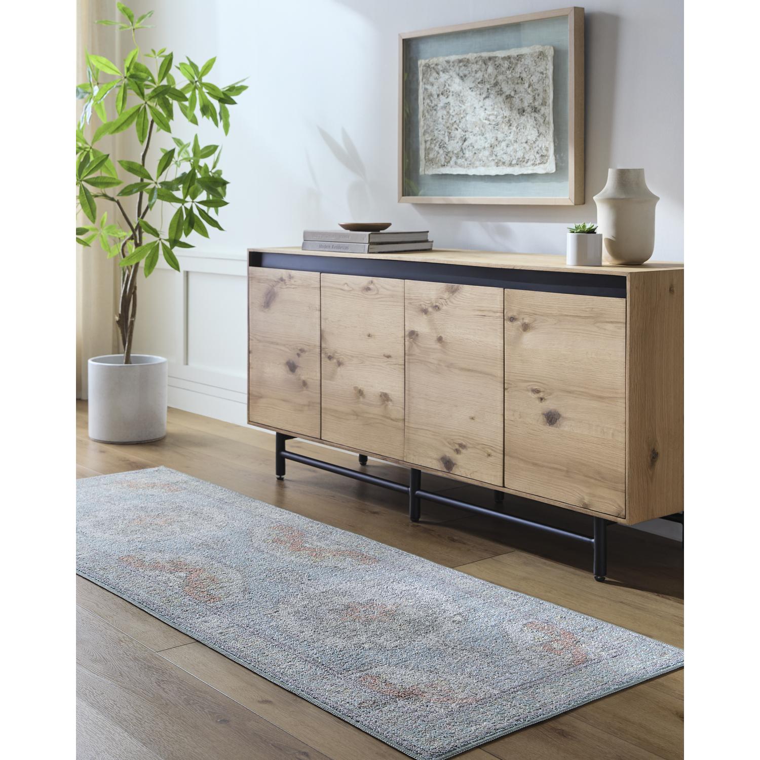 Livabliss CAH2300-2773 Calhoun 3 x 7 (ft) Polyester Denim Rectangular Indoor Medallion Bohemian/Eclectic Machine washable Runner rug