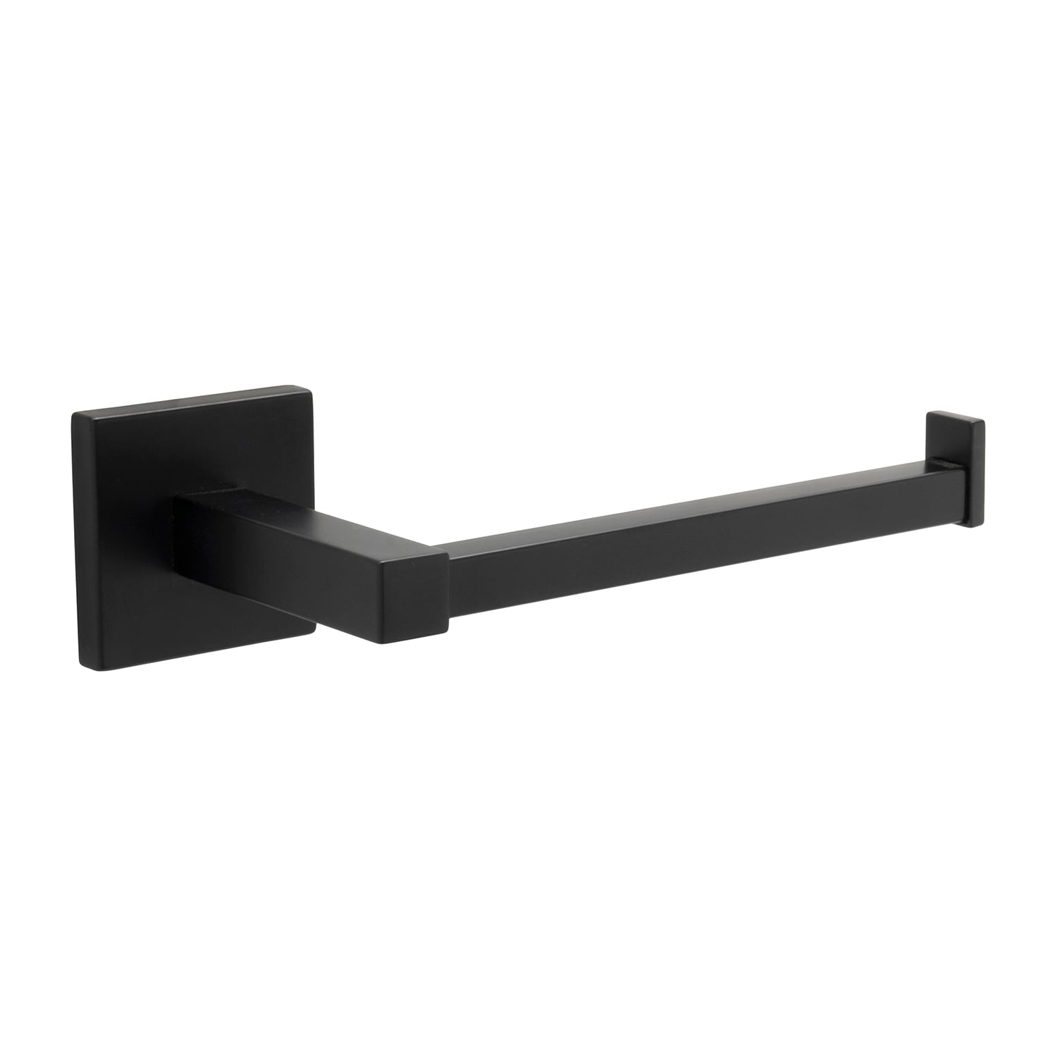 Hickory Hardware H079293-MB Skylight Matte Black Wall mount Single post Toilet Paper Holder 1 -Rolls with Storage