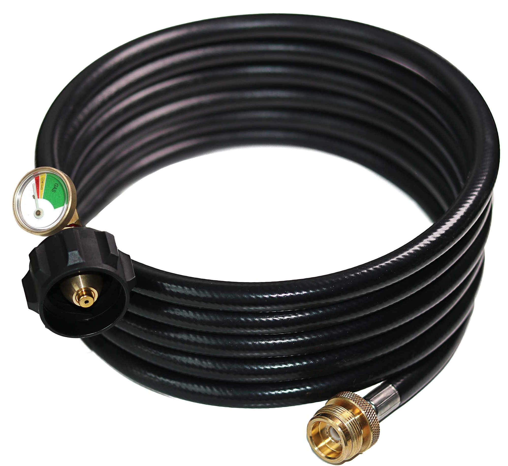 JVFCXXV - 12 Feet Propane Hose Adapter with Tank Gauge for Portable Grill Stove Tabletop Grill C...