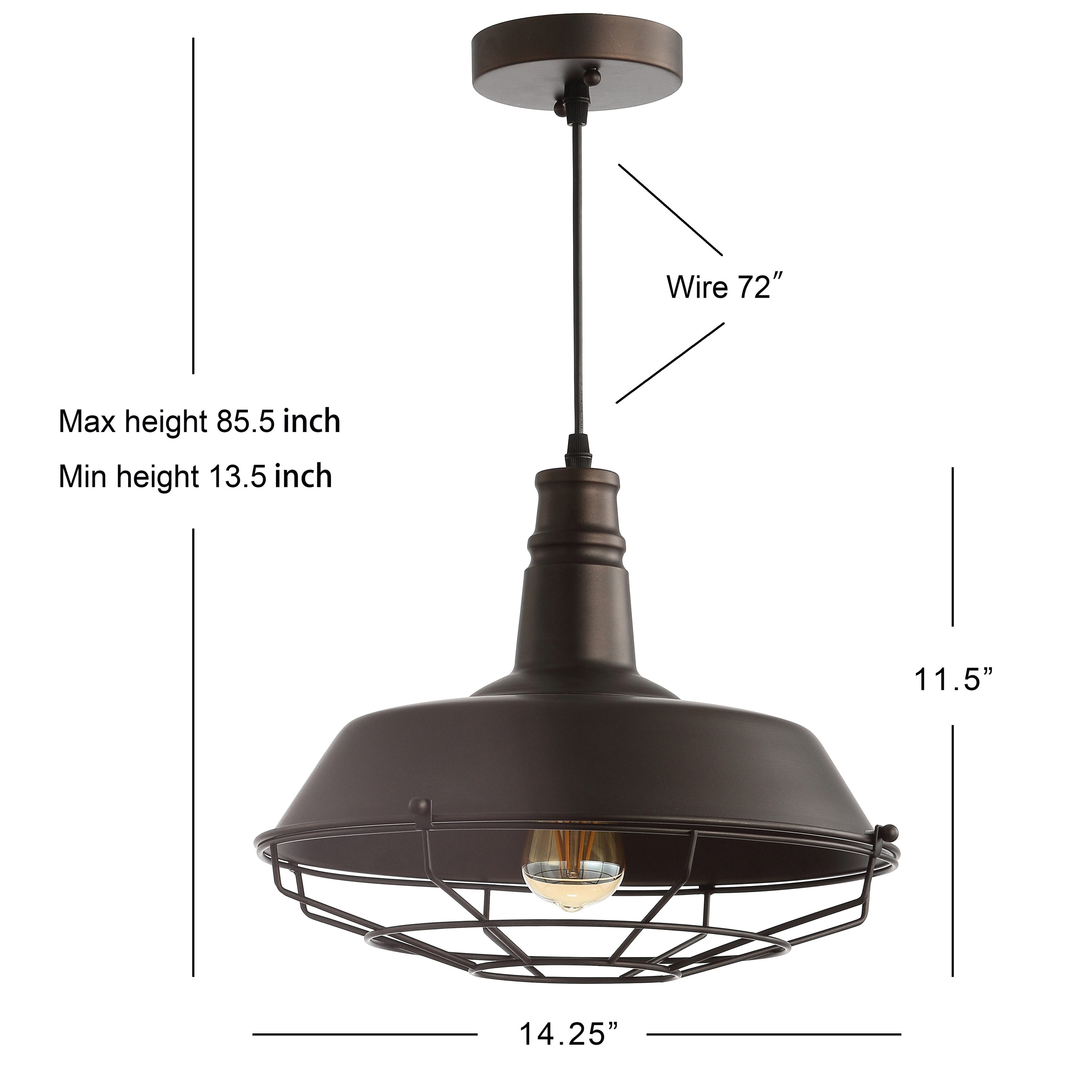 Rustic Farmhouse 14.25" Oil Rubbed Bronze LED Pendant Light