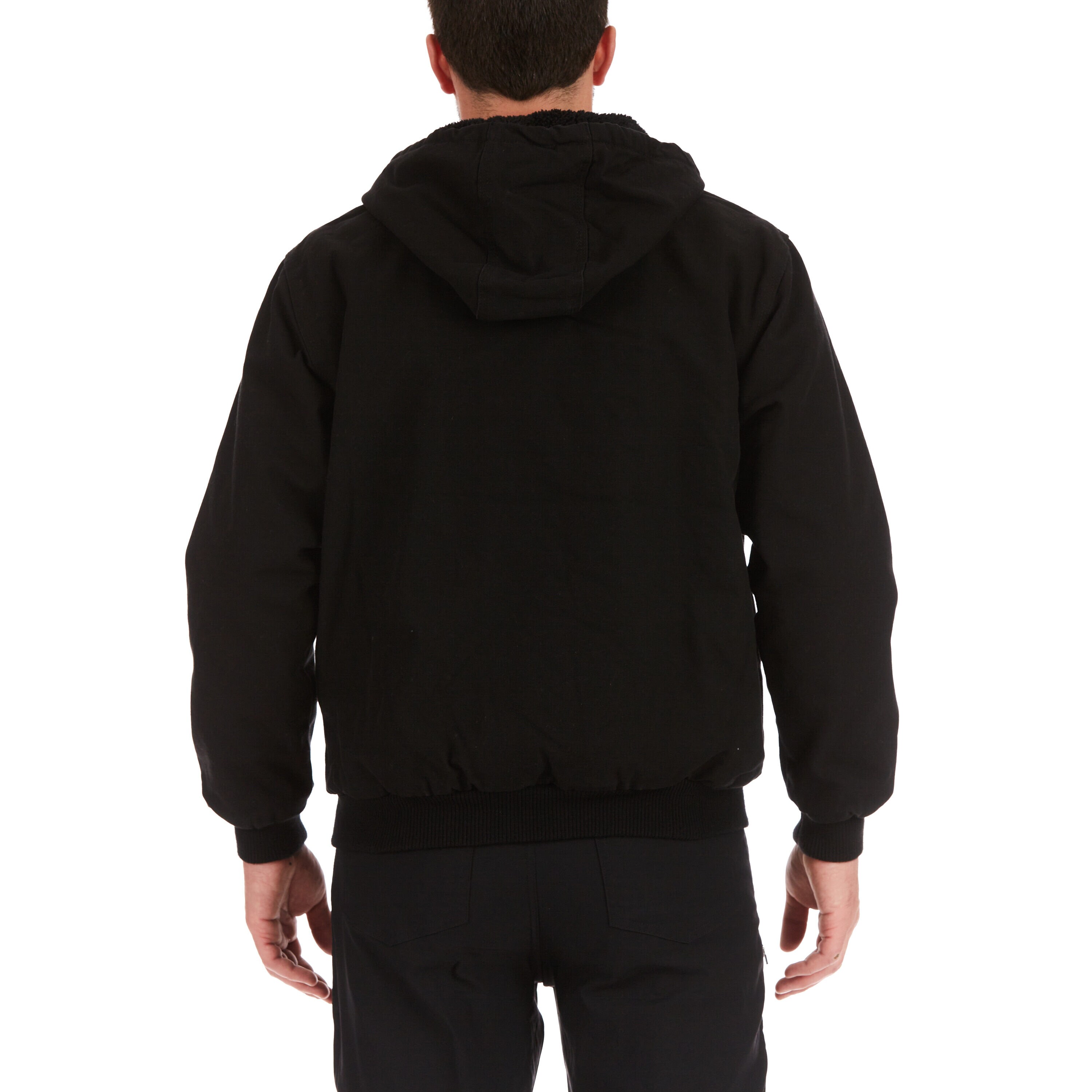 Smith's Workwear Men's Black Canvas Hooded Work Jacket (2X Large 