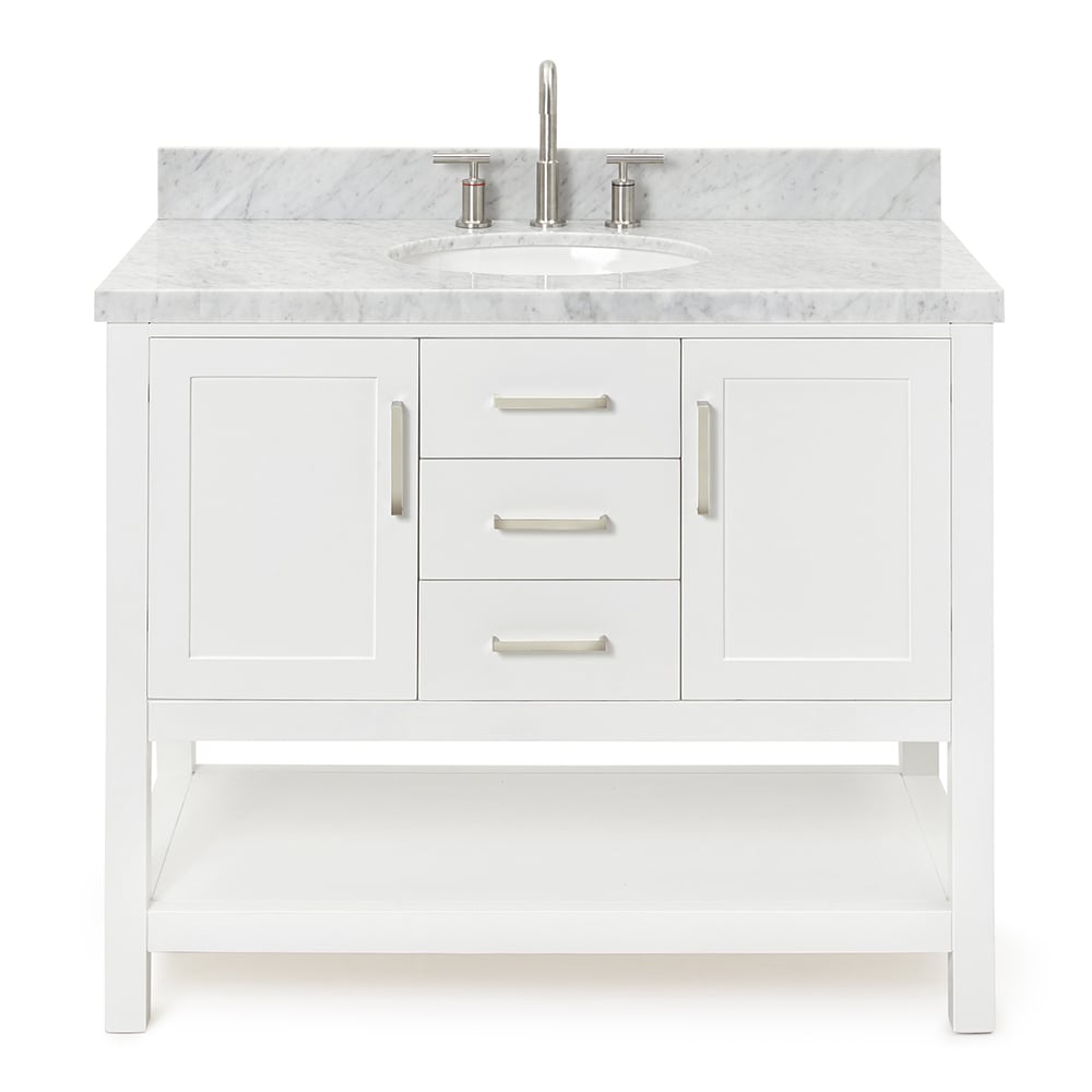 ARIEL Bayhill 43-in White Undermount Single Sink Bathroom Vanity with ...