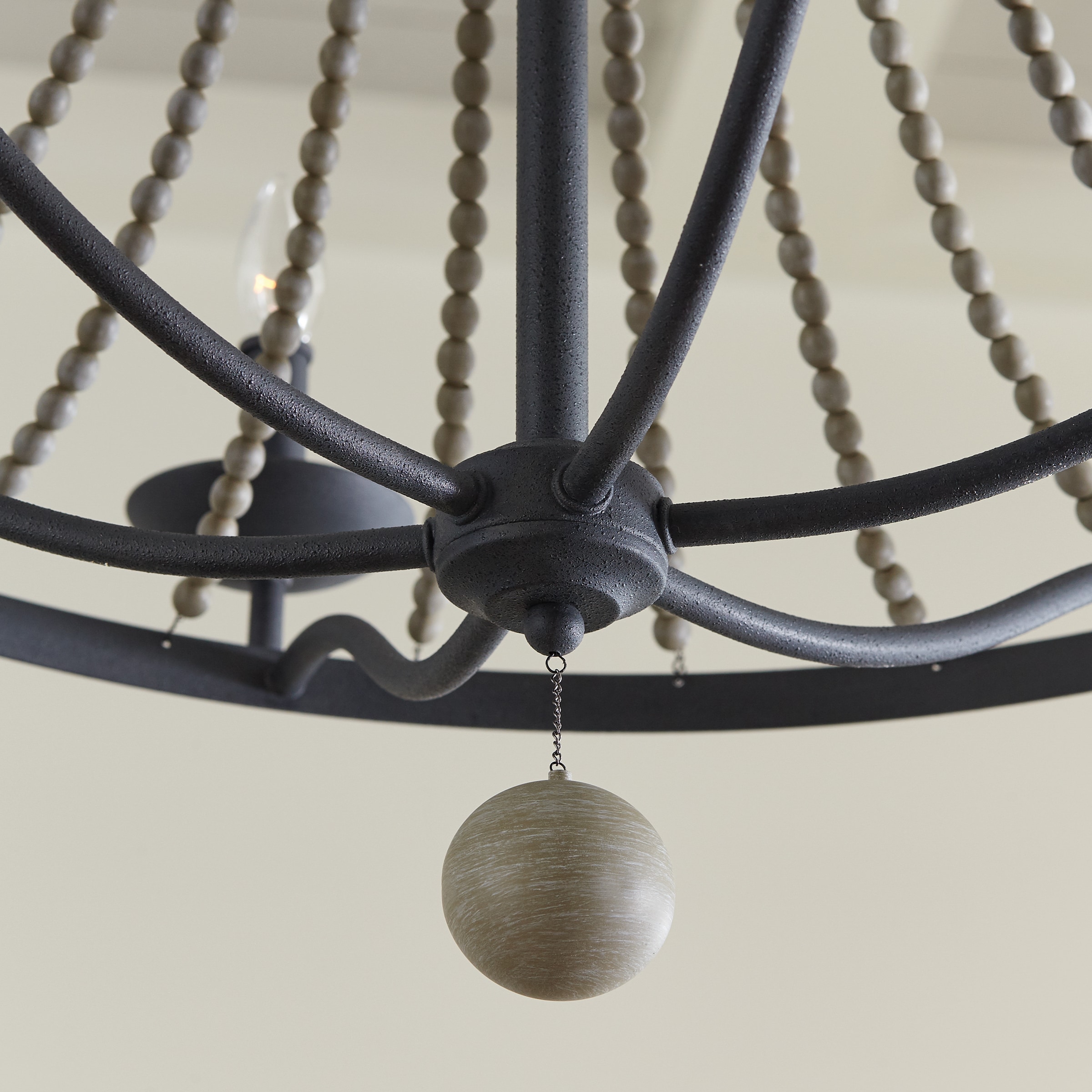 Nori 6-Light Dark Weathered Zinc and Driftwood Grey Chandelier
