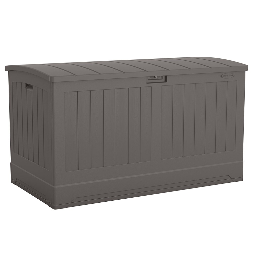 23.5-in L x 46-in 73-Gallons Dark Cobblestone Plastic Deck Box in Brown/Tan | - Suncast DBW7301