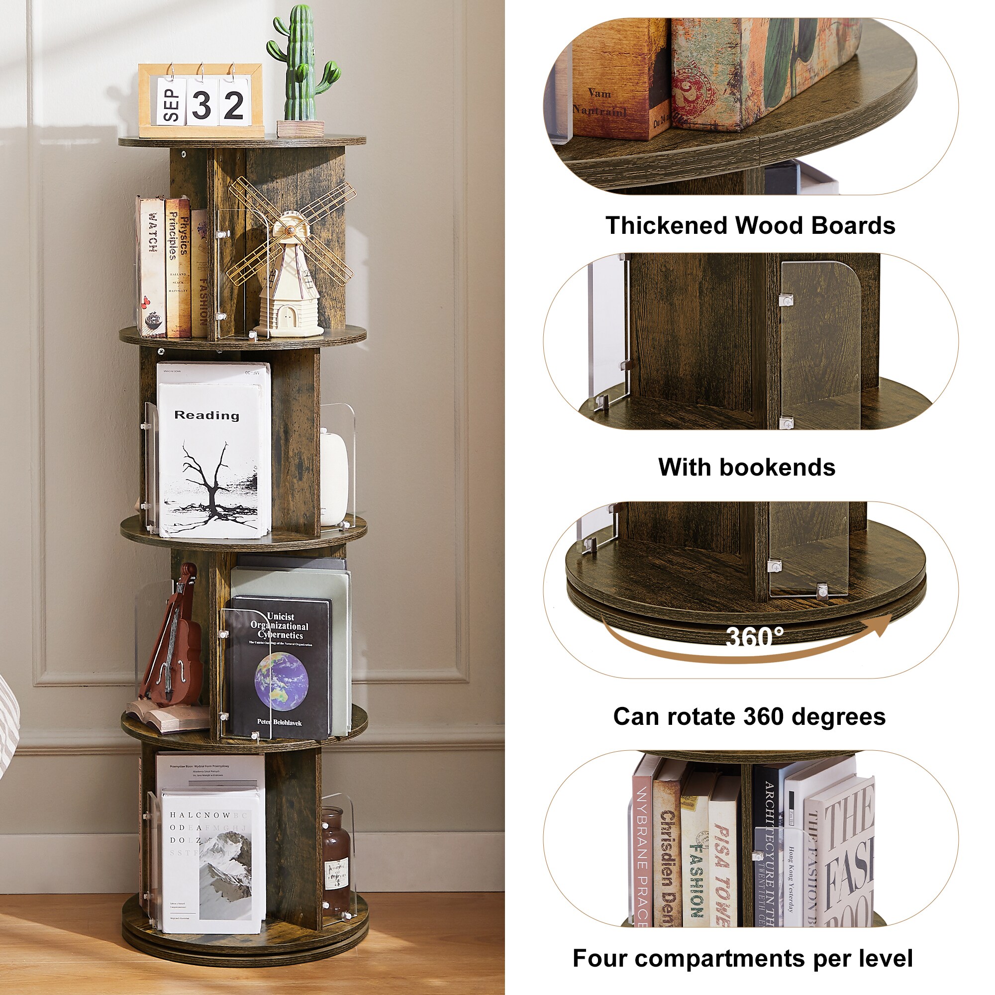 Vecelo LOE-B14-BRN bookcases - View #6